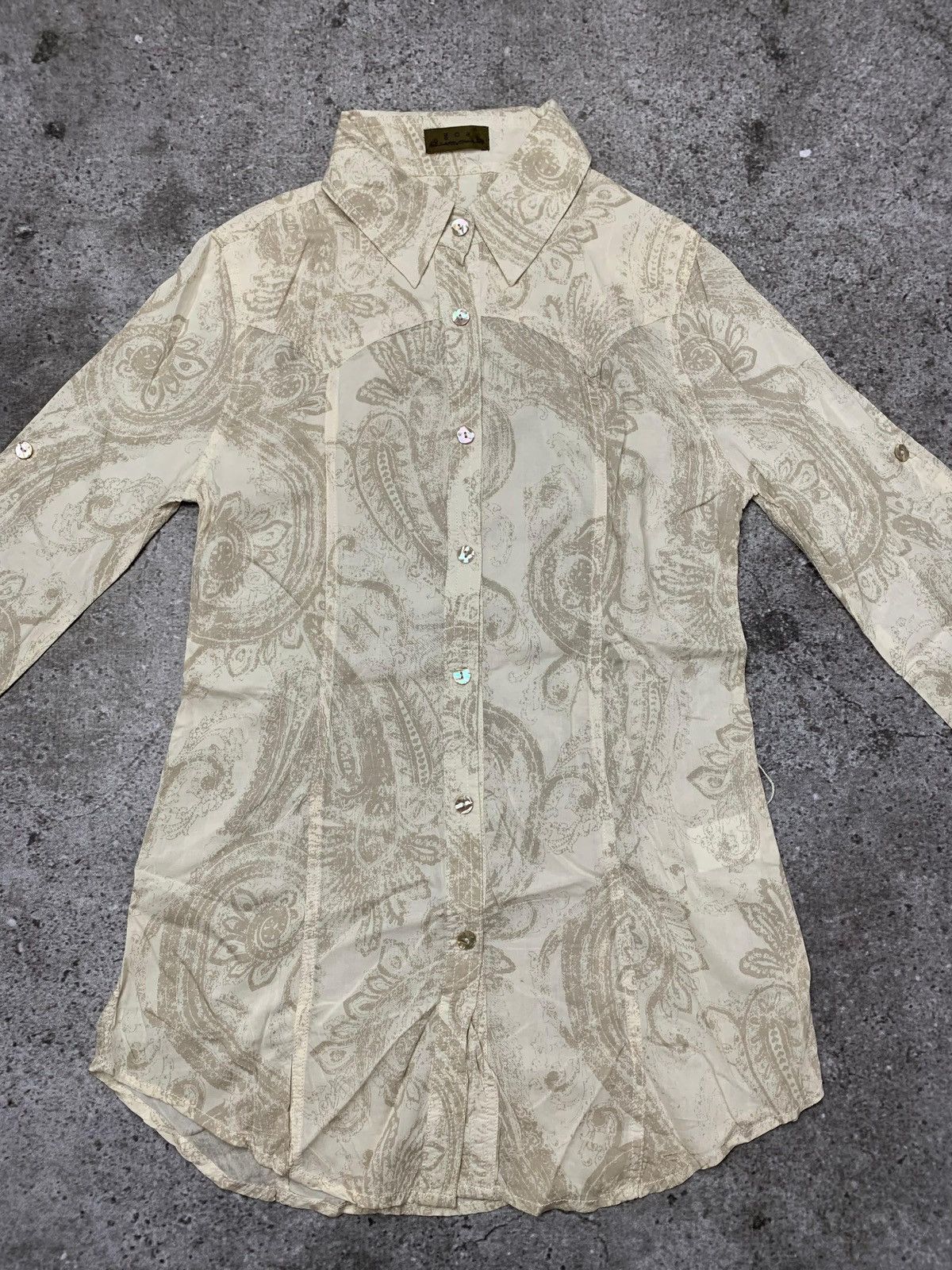 GOA GOA Flower Print Linen Button Shirt Size M / US 6-8 / IT 42-44 - 2 Thumbnail