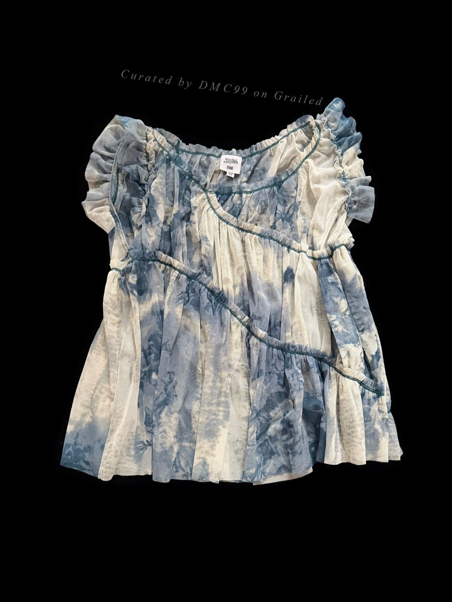 Jean Paul Gaultier Jean Paul Gaultier Ink Wash Mesh Top Size S / US 4 / IT 40 - 1 Thumbnail