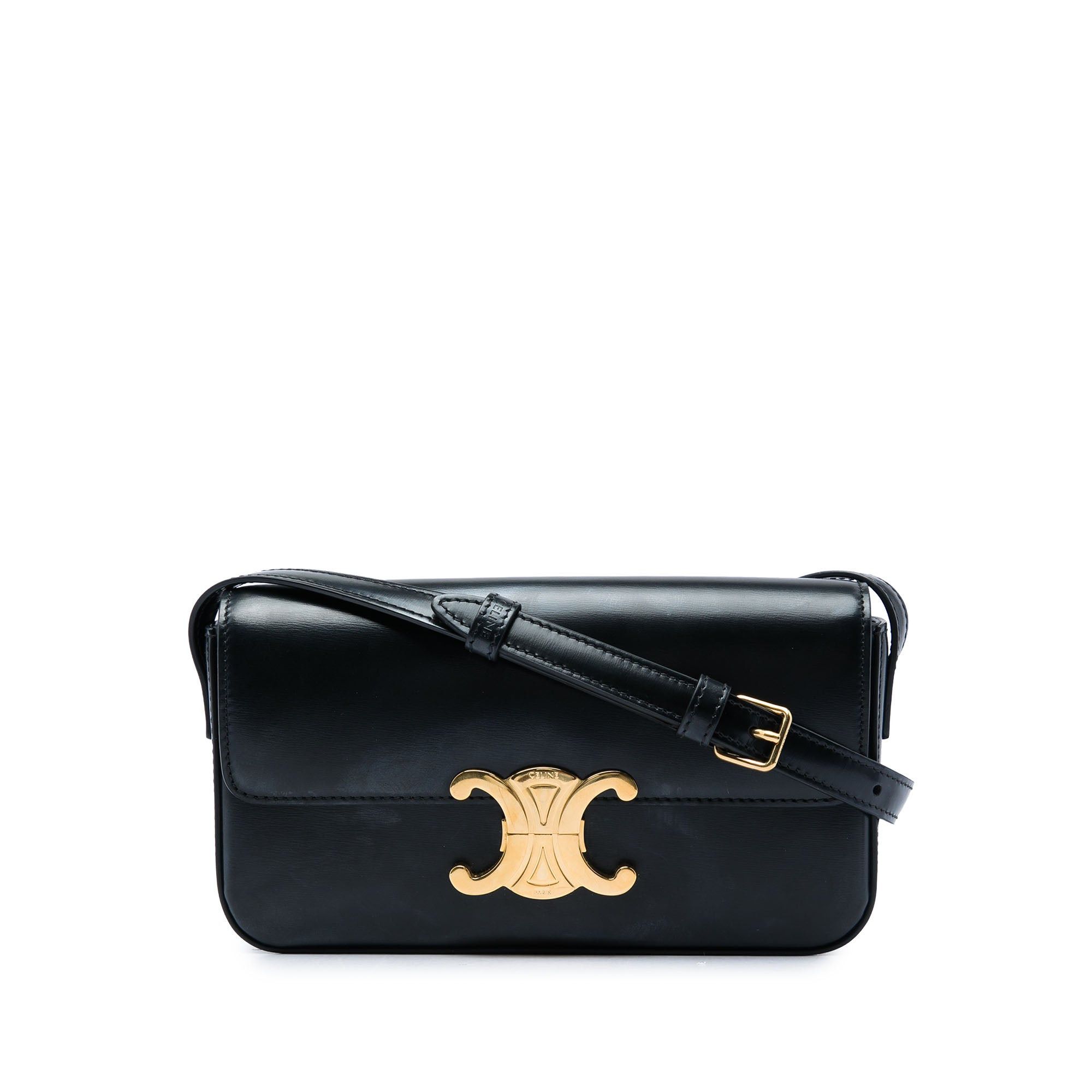 Celine Shiny Calfskin Triomphe Claude Shoulder Bag Size ONE SIZE - 1 Thumbnail