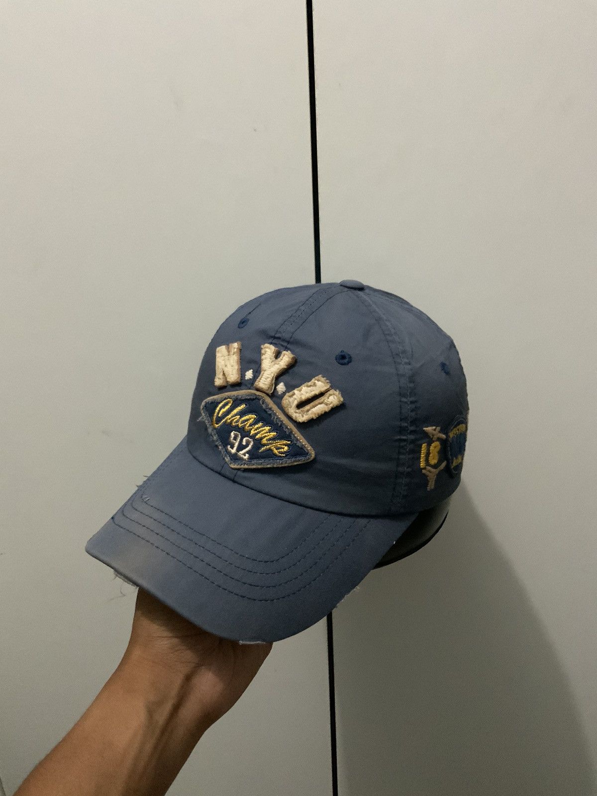 Japanese Brand NYU Champ 92 Big Logo Fade Distressed Hat Cap Size ONE SIZE - 1 Thumbnail