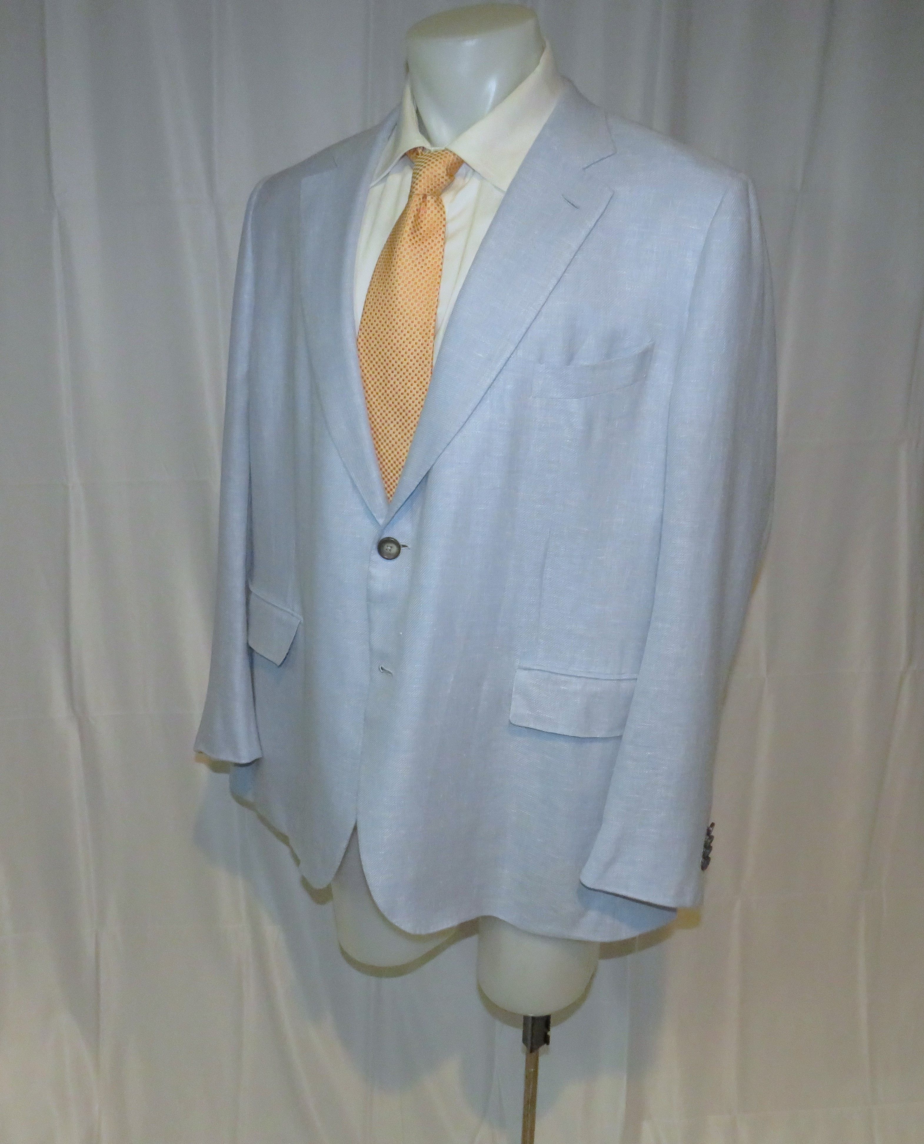 Ermenegildo Zegna Su Misura Couture Seafoam Current Silk Blend Sport Coat 50R Size 50R - 6 Thumbnail