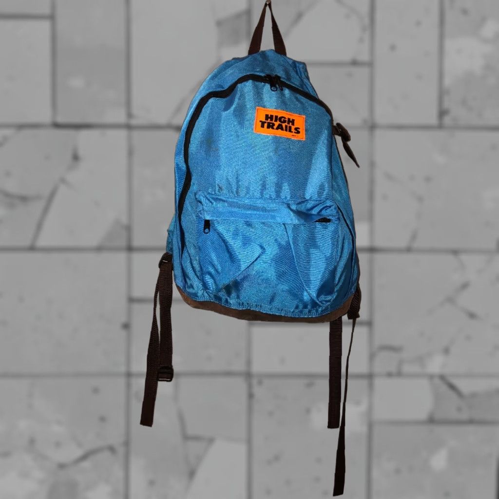 Vintage High Trails Blue School Backpack Men's Backpack Nylon Backpack Blue High Trails School Backpack Size ONE SIZE - 1 Thumbnail