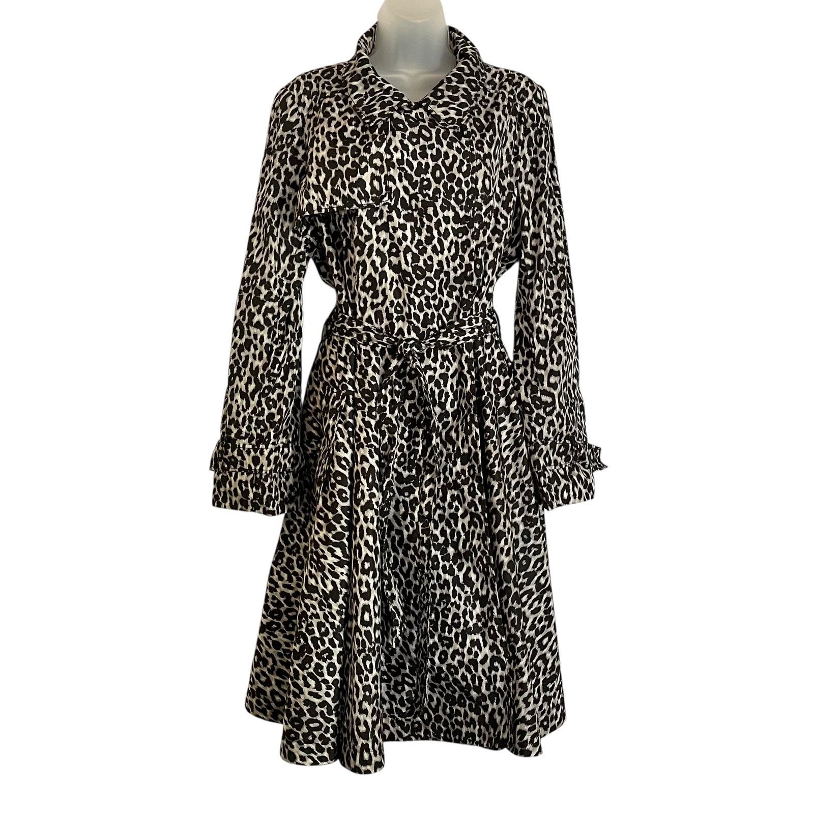 PAULE KA Paule Ka Leopard Print Technical Cotton Women's Trench Coat Size XL / US 12-14 / IT 48-50 - 2 Thumbnail