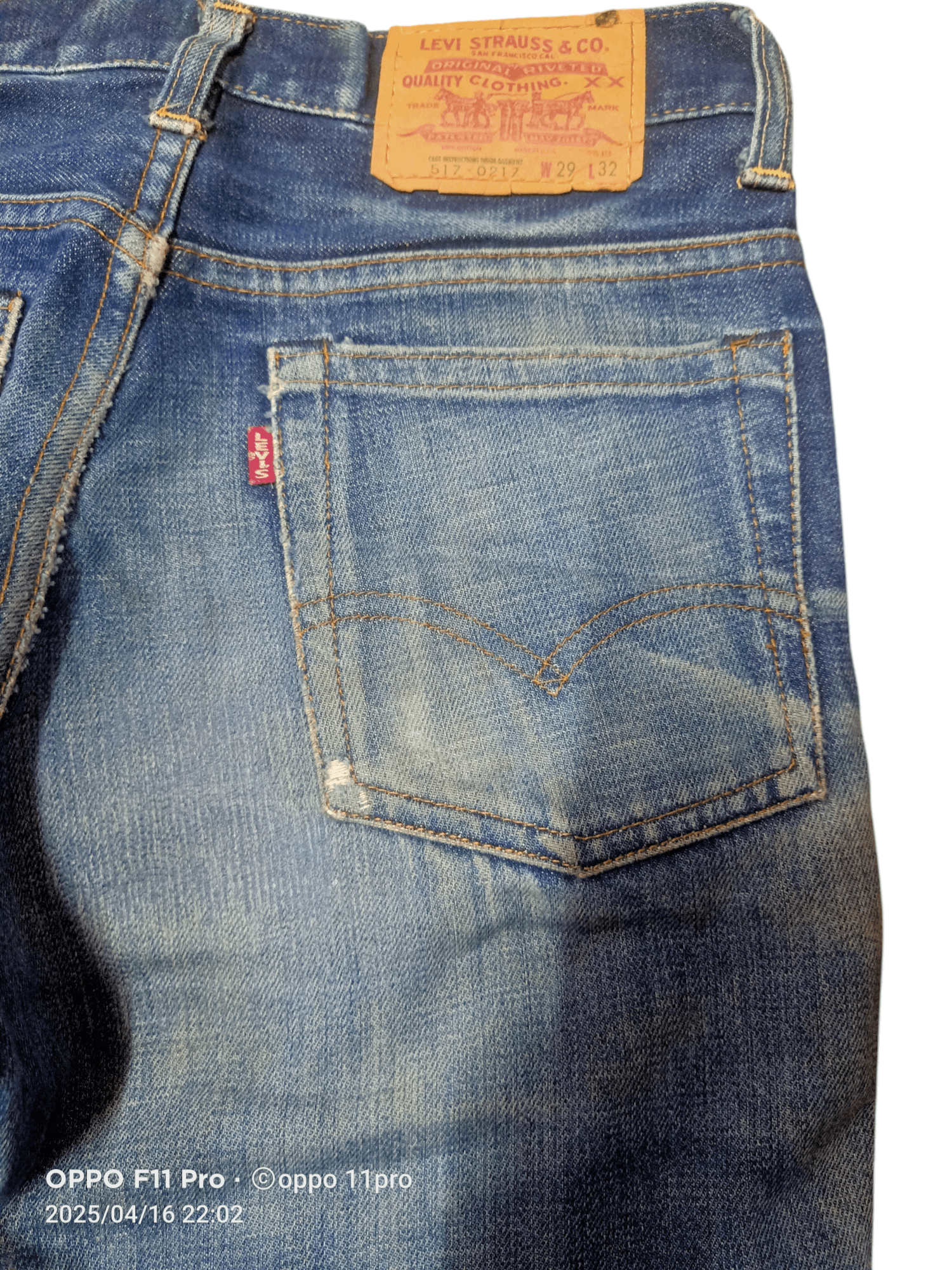 If Six Was Nine Levis Vtg LVC 517 Big E Non Selvedge Distressdenim Size US 28 / EU 44 - 3 Thumbnail