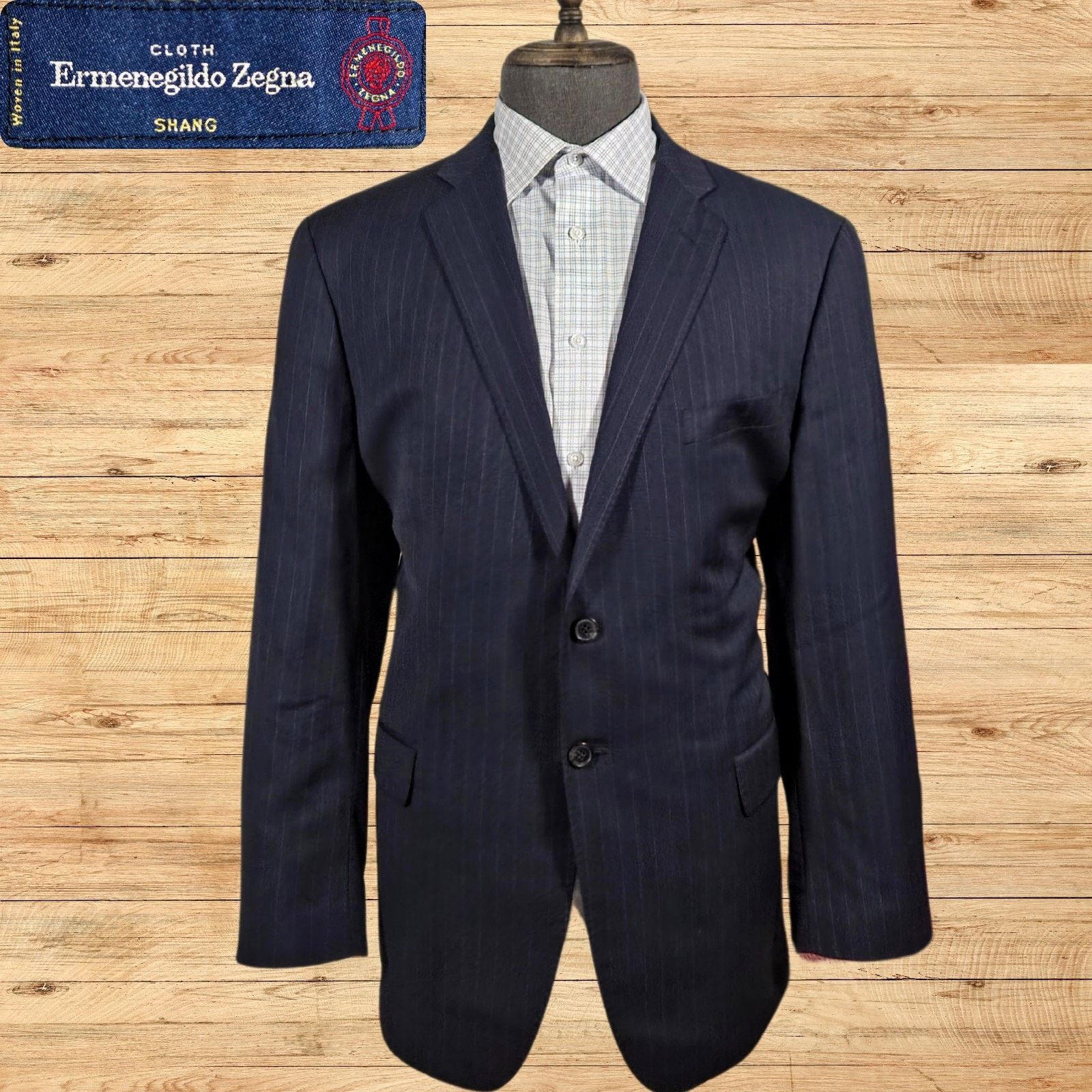 Ermenegildo Zegna Ermenegildo Zegna Saks Fifth Ave Men 44R Striped Suit Jacket Size 44R - 1 Thumbnail