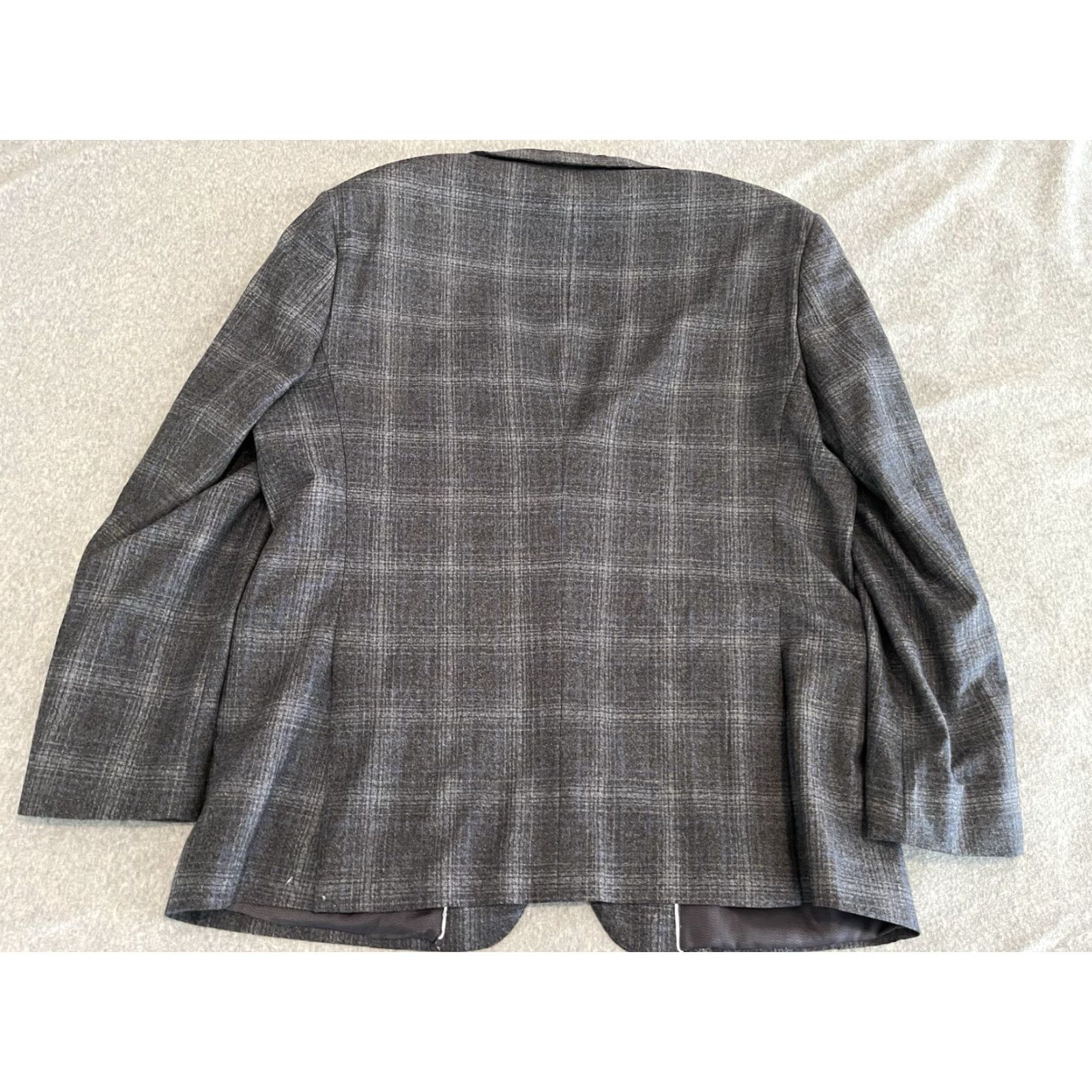 Joseph Abboud Joseph Abboud Heritage Plaid Wool Blazer Sport Coat Blazer Mens 46R Gray Blue 2 Button Regular Coat Jacket Size 46R - 7 Thumbnail