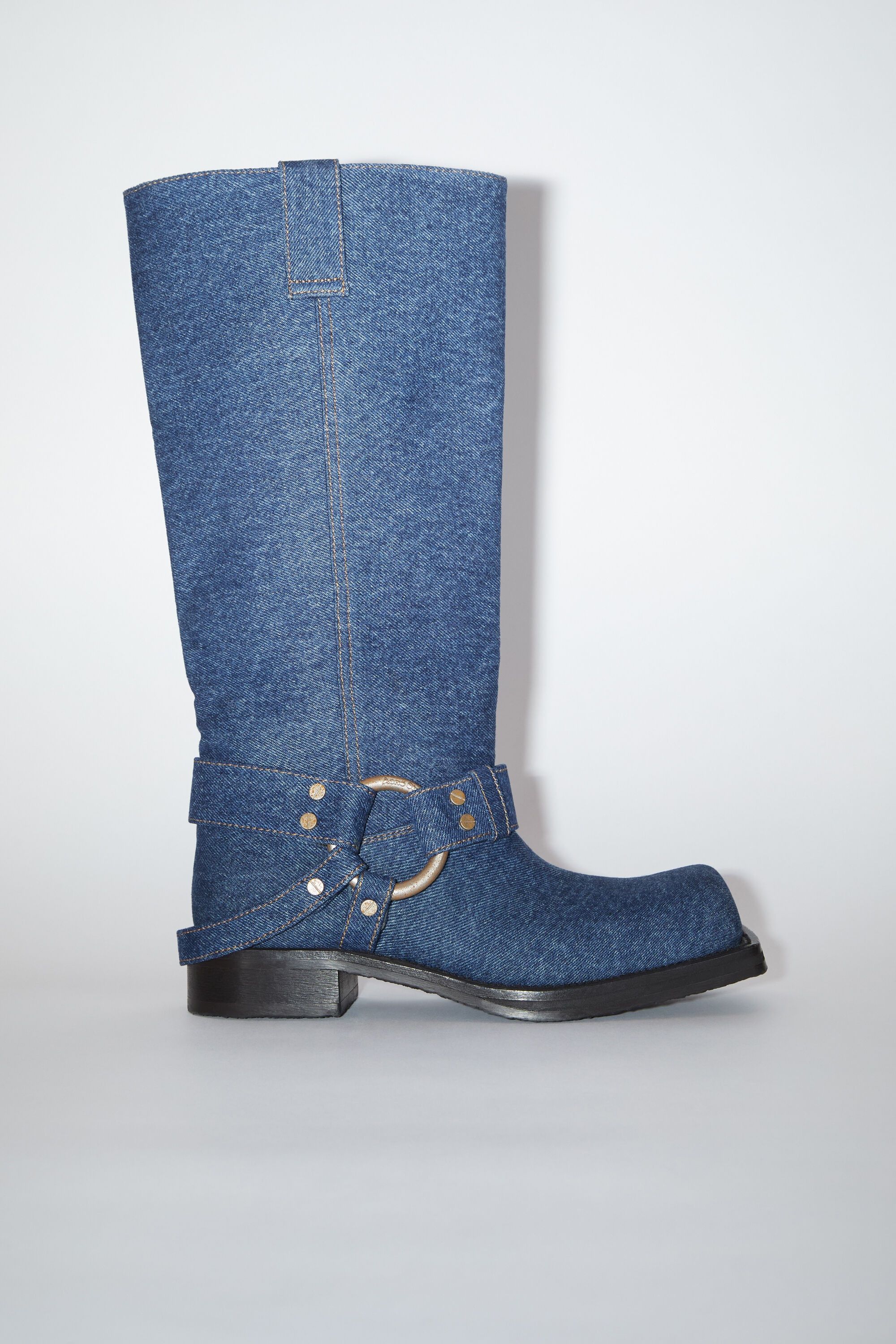 Denim buckle boots - Blue