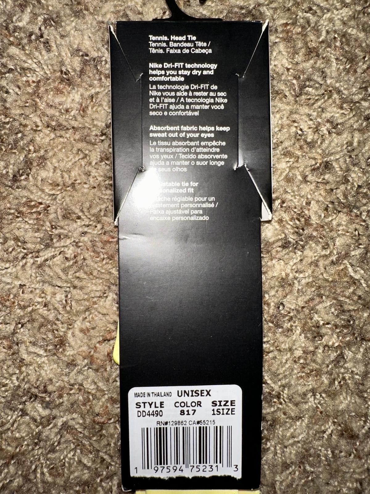 Nike Nikecourt Unisex Tennis Premium Head Tie Band Tennis Hairband Bandana Size ONE SIZE - 7 Thumbnail