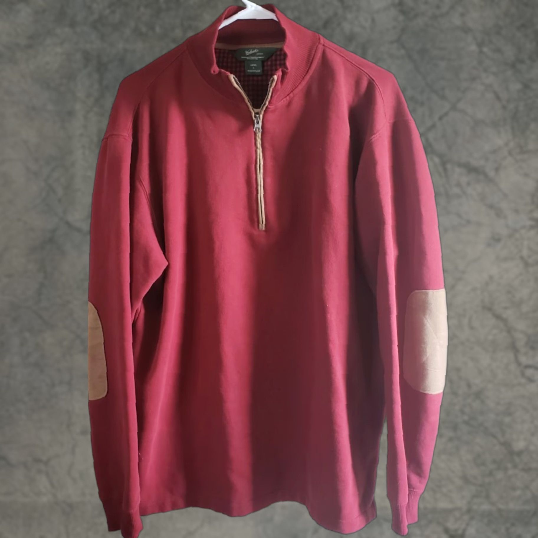 Vintage Woolrich Woolen Mills 1/4 Zip Pullover Sweater Elbow Patch Red Men’s Large New Shirt Size US L / EU 52-54 / 3 - 1 Thumbnail