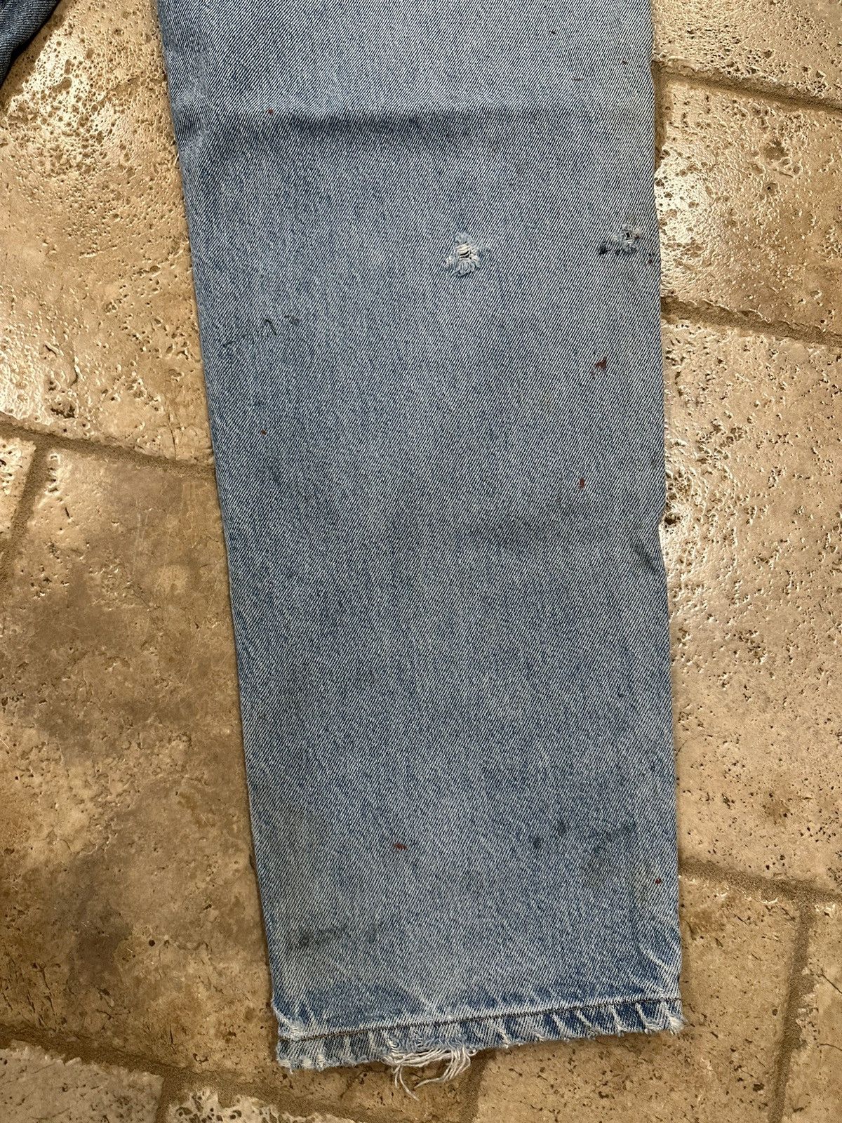Vintage Vintage Distressed Blowout Thrashed Painter Blue Denim Jeans Size US 36 / EU 52 - 8 Thumbnail