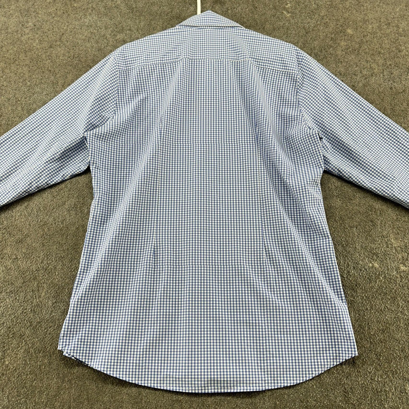 Mizzen+Main Mizzen+Main Shirt Mens XL Blue White Button Up Plaid Gingham Stretch Slim Fit Casual Travel Size US XL / EU 56 / 4 - 6 Thumbnail