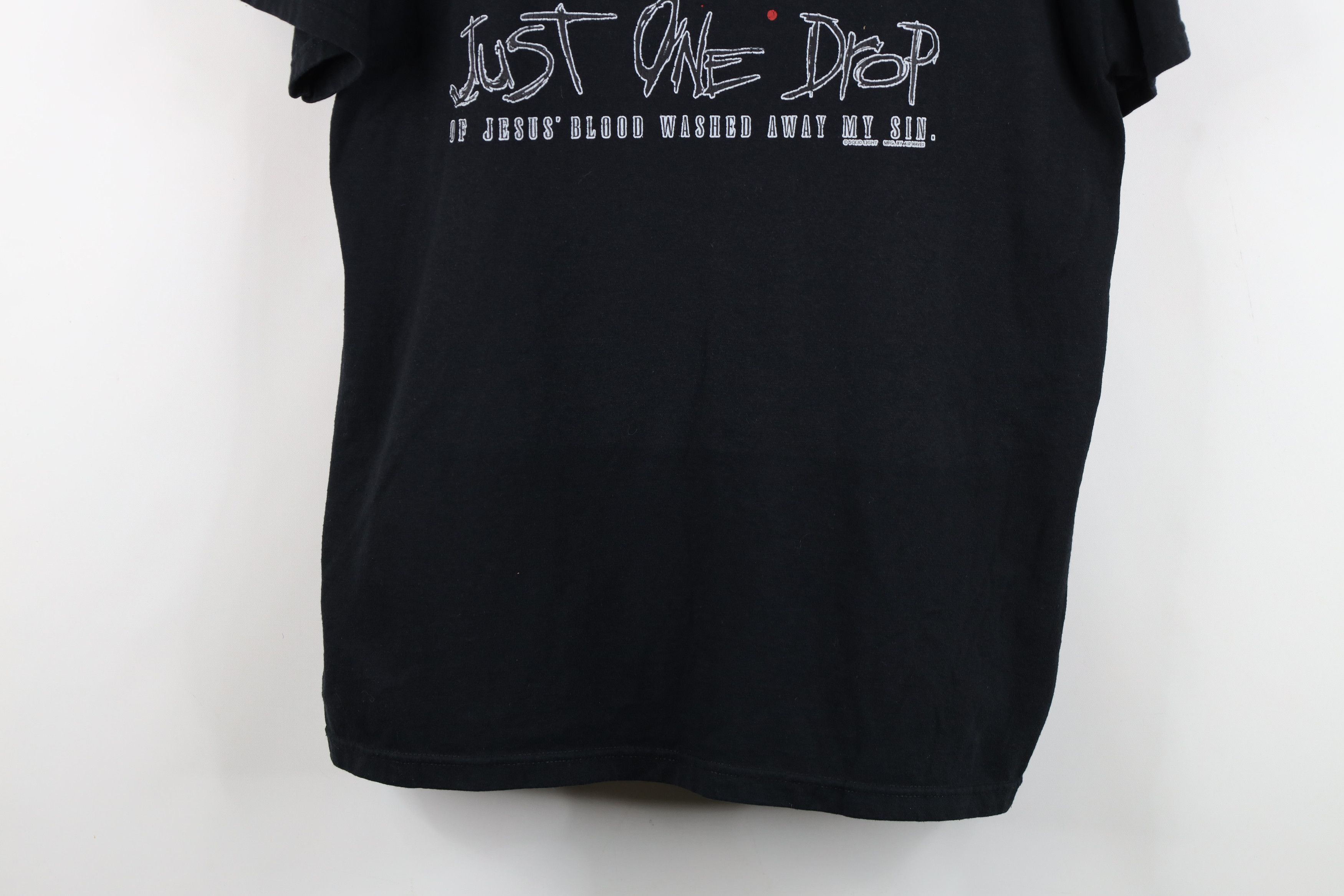 Vintage Vintage Christian One Drop of Jesus Blood Washed Sin T-Shirt Size US L / EU 52-54 / 3 - 3 Thumbnail