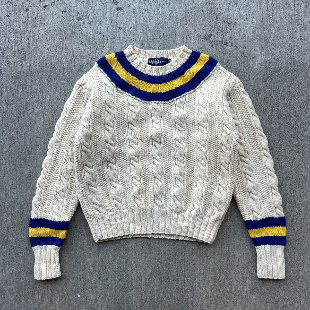 Polo Ralph Lauren Rare classic polo Ralph Lauren college knit sweater Size S / US 4 / IT 40 - 1 Thumbnail