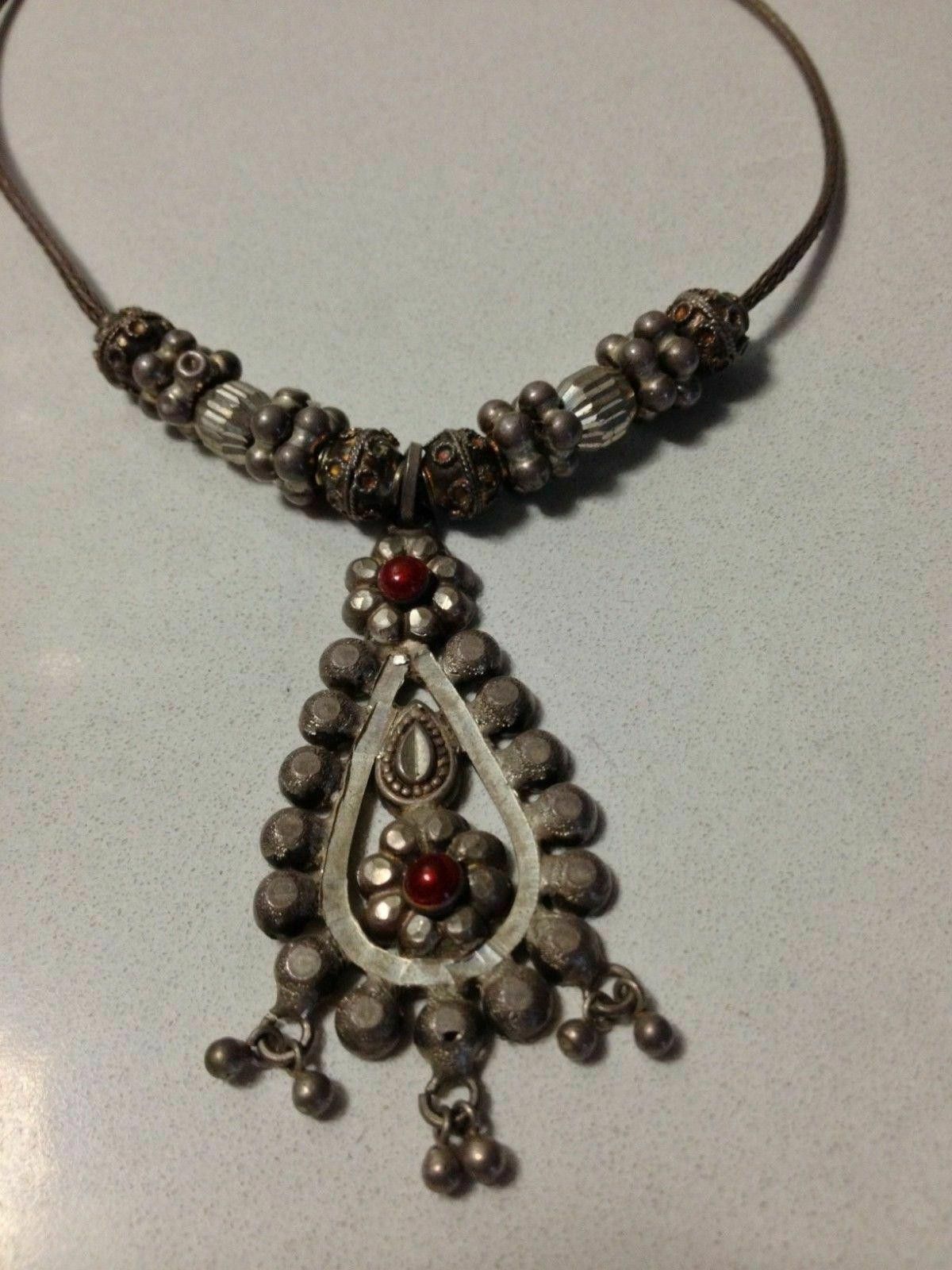 Designer Sterling Silver Red Enameled Necklace Size ONE SIZE - 1 Thumbnail