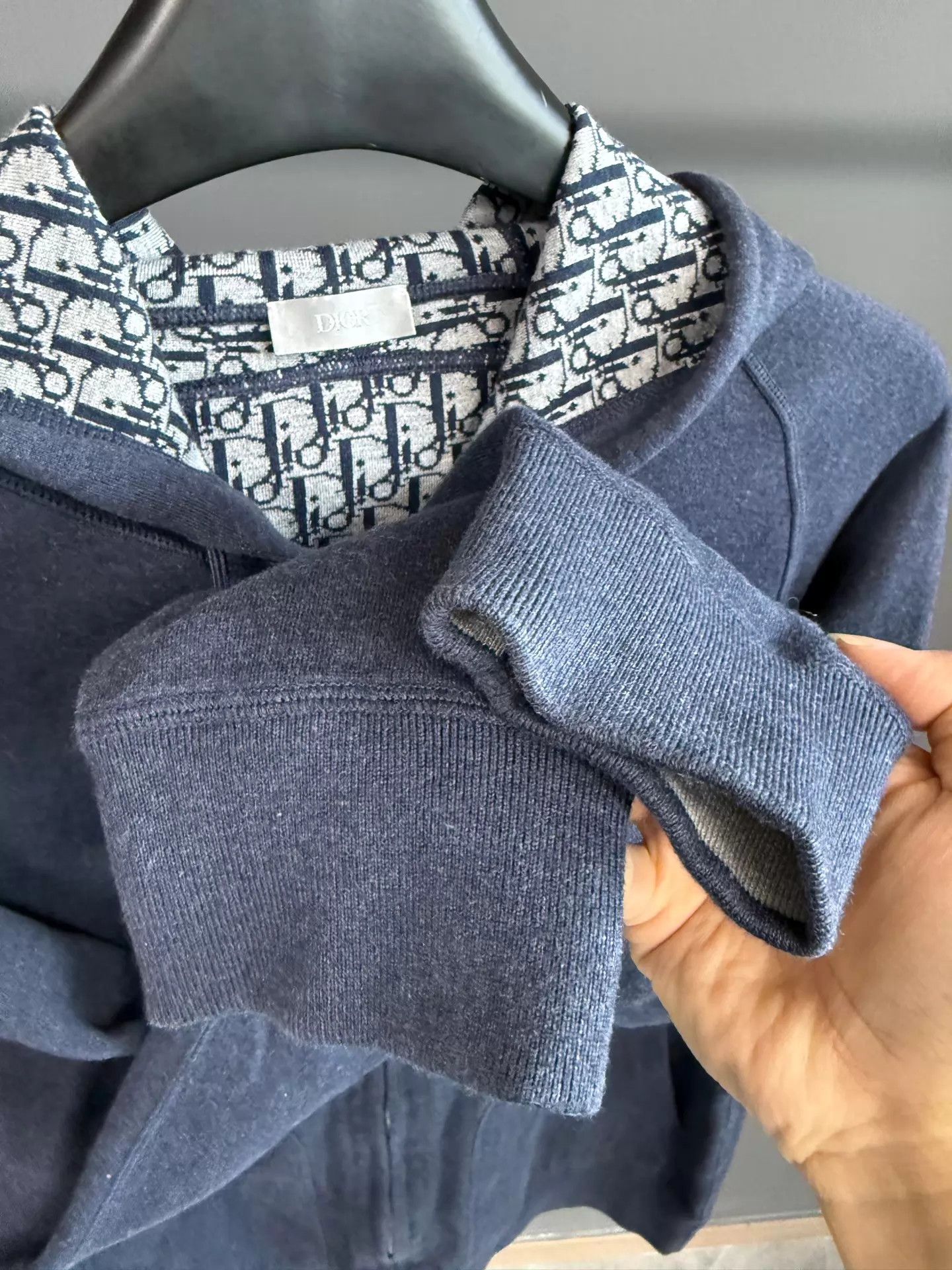 Dior Dior Cashmere Full Printed Lining Zipper Sweatshirt Blue XL Size US XL / EU 56 / 4 - 4 Thumbnail