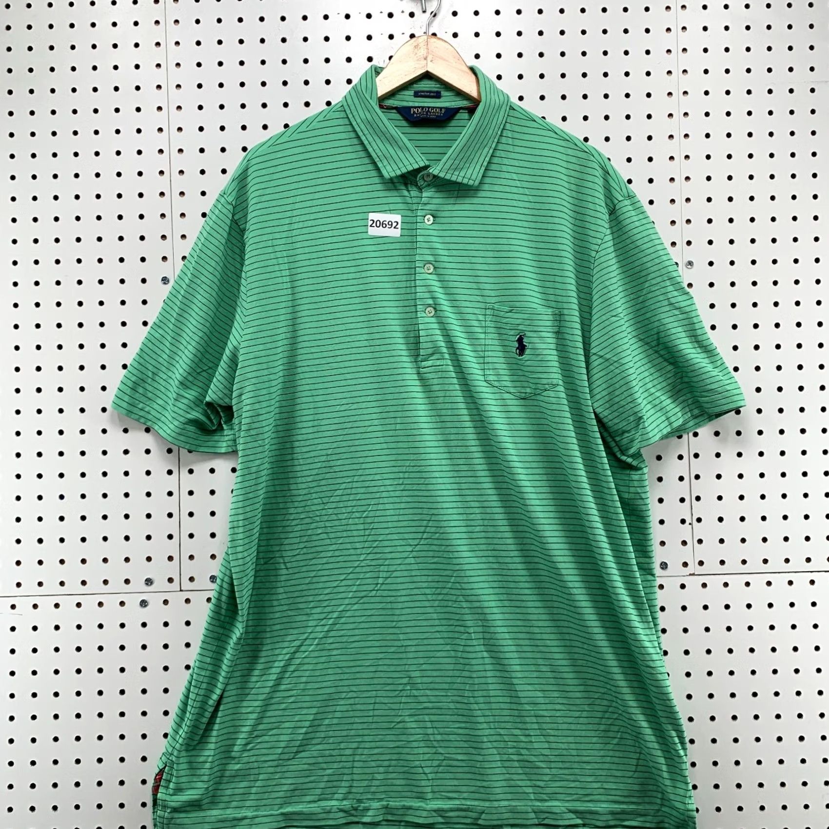 Ralph Lauren Polo Golf Ralph Lauren Shirt Men XL Stretch Lisle Green Stripe Pocket Pony Size US XL / EU 56 / 4 - 2 Thumbnail