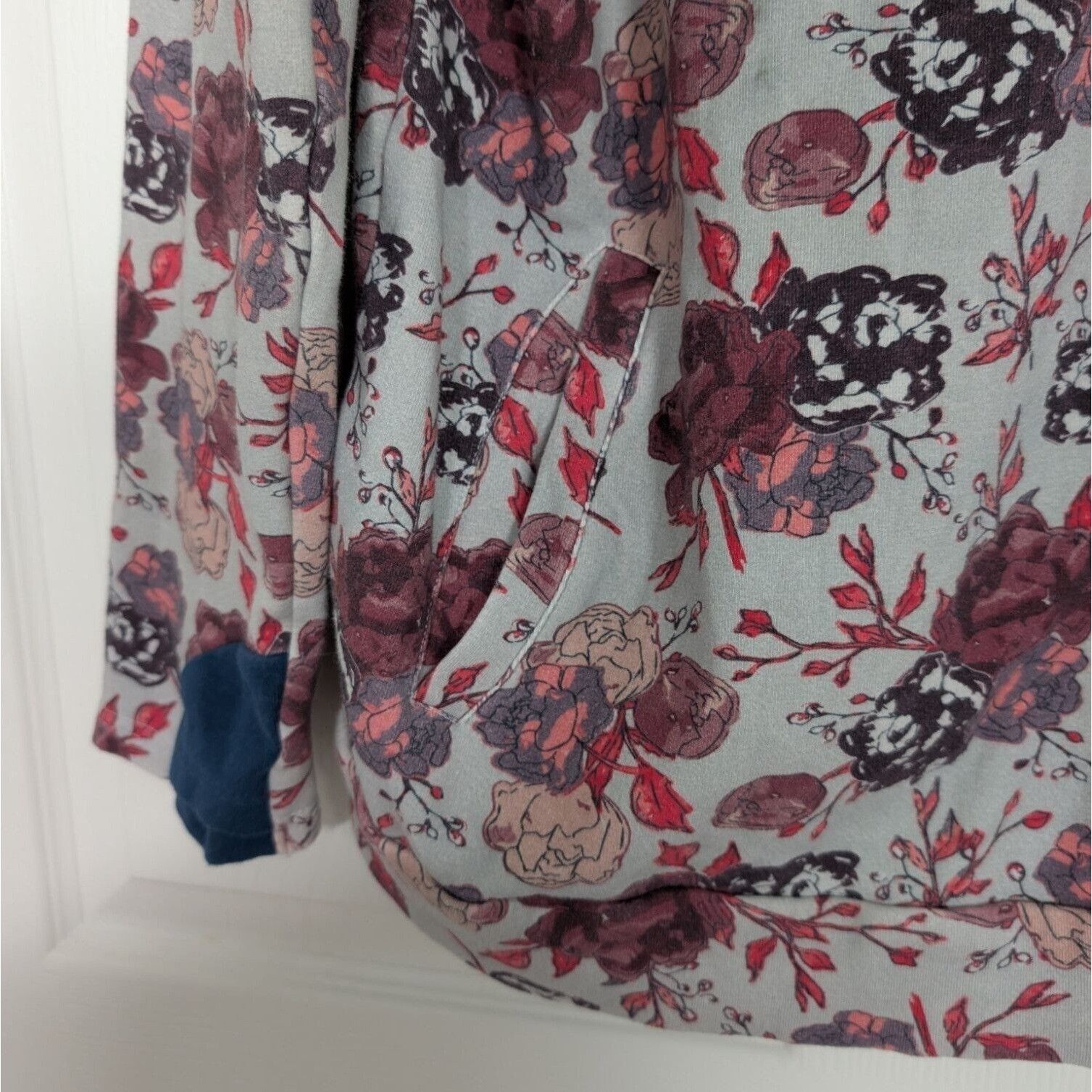 Other Ampersand Avenue Floral Hoodie Womens Size XXL Blue Size XXL / US 16-18 / IT 52-54 - 4 Thumbnail