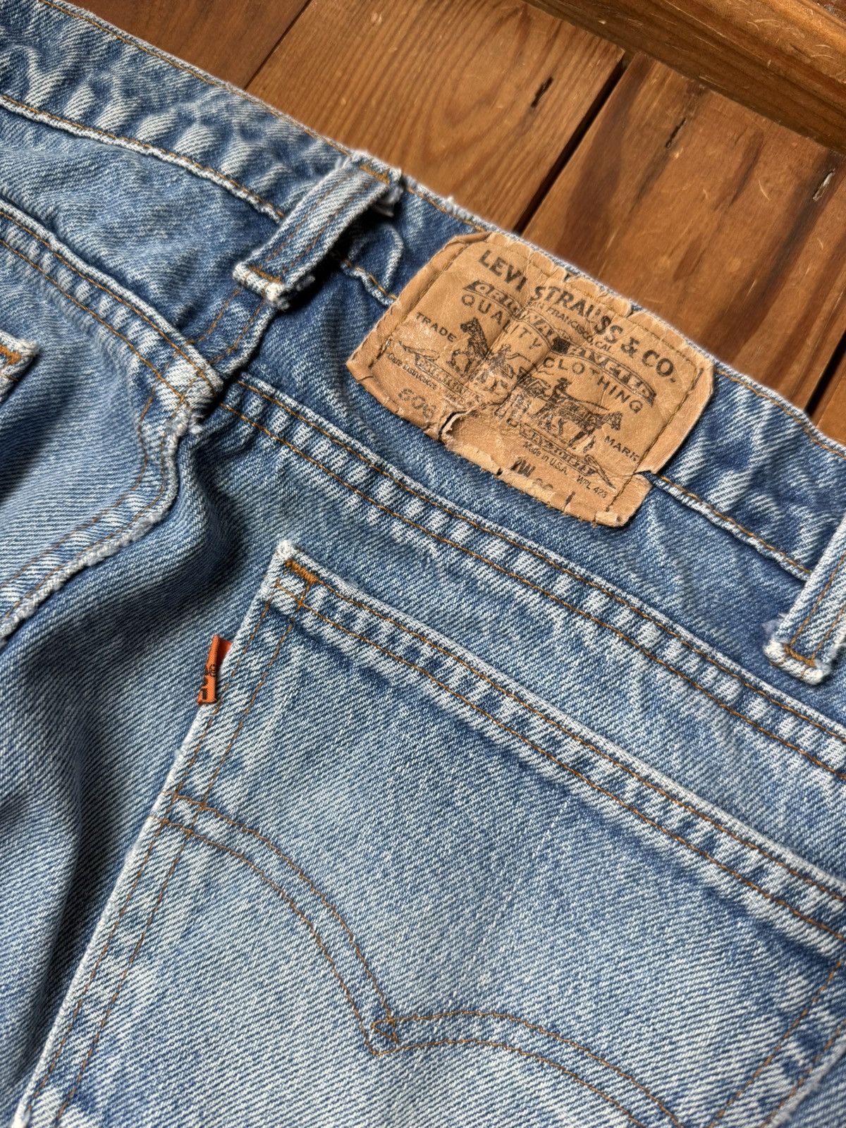Levi's Vintage 80s Levis USA Orange Tab 506 Blue Jeans Size US 34 / EU 50 - 2 Thumbnail
