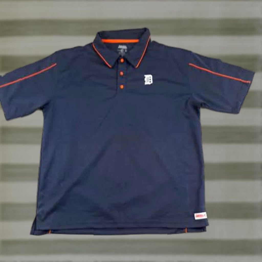 Vintage Stitches Detroit Tigers Polo Shirt 2XL Blue Short Sleeve Button-Up Golf Shirt Men Size US XXL / EU 58 / 5 - 1 Thumbnail