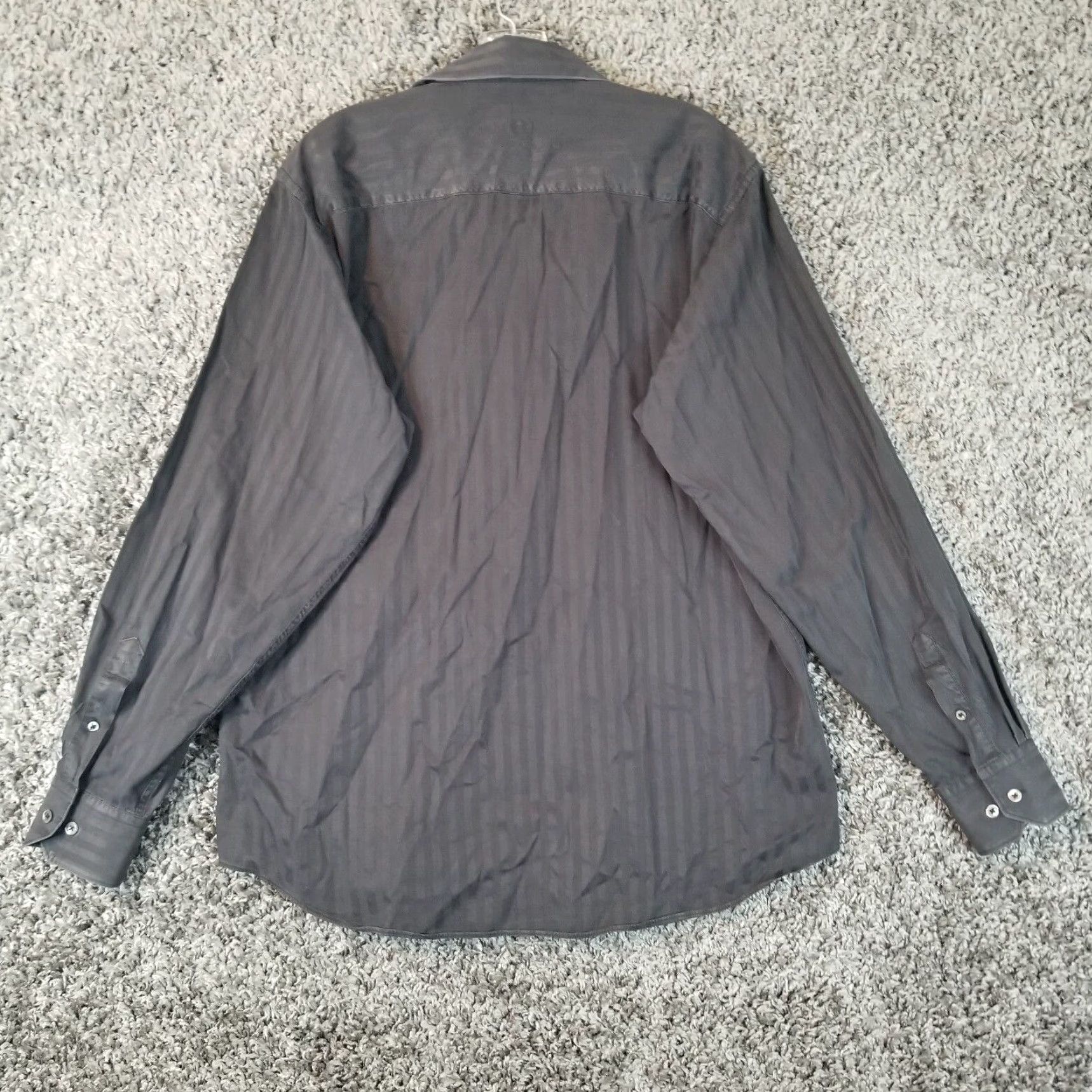 BUGATCHI BUGATCHI UOMO Button-Up Shirt Long Sleeve Black Classic Fit Mens Size L Size US L / EU 52-54 / 3 - 5 Thumbnail