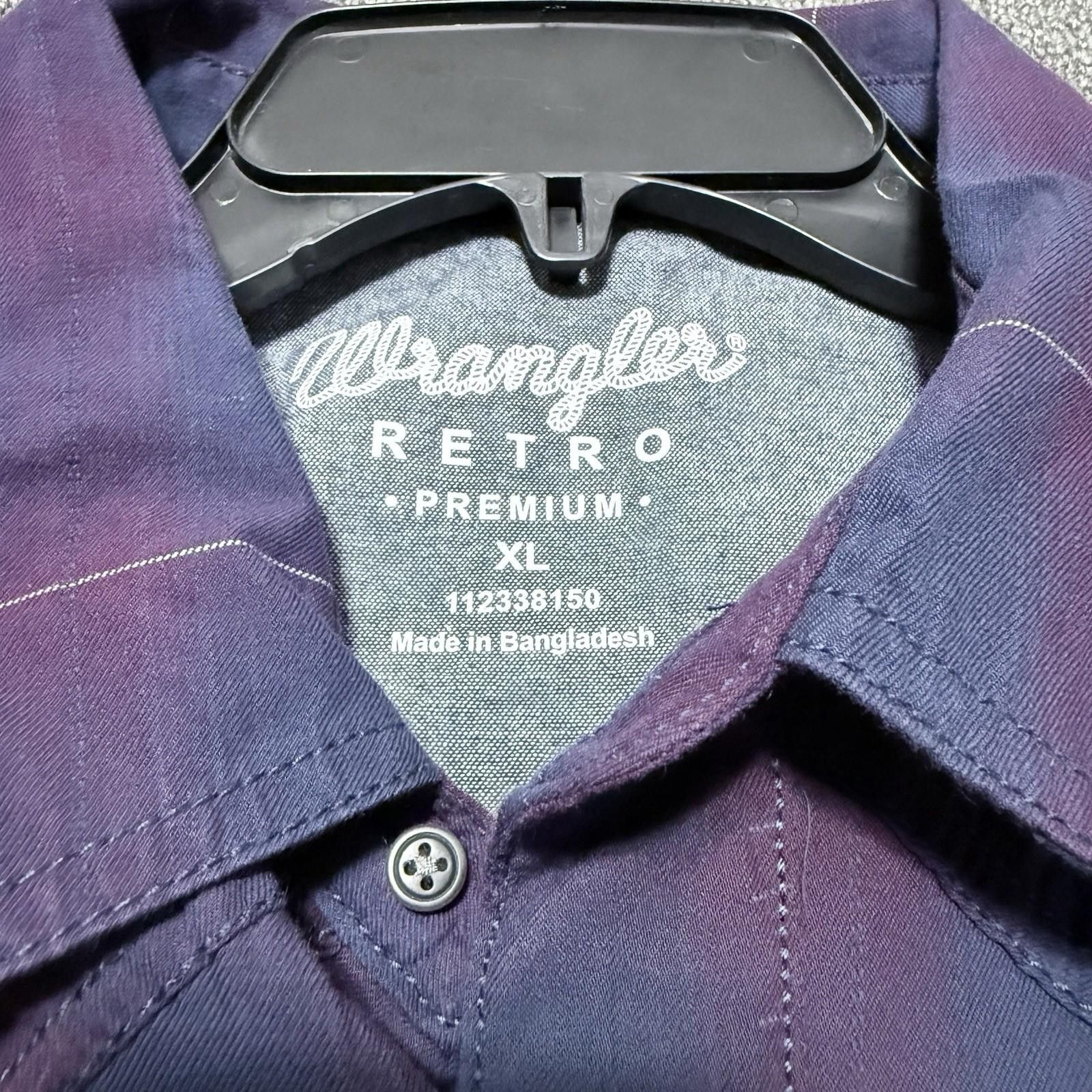 Wrangler Wrangler Mens XL Plaid Retro Premium Pearl Snap Western Navy Size US XL / EU 56 / 4 - 3 Thumbnail