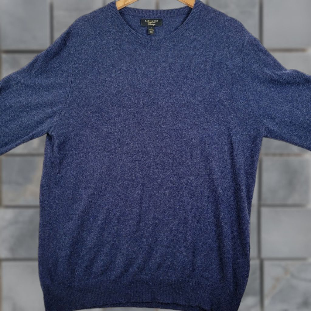 Club Room Club Room Men’s Blue Cashmere Crewneck Sweater Large Size US L / EU 52-54 / 3 - 1 Thumbnail