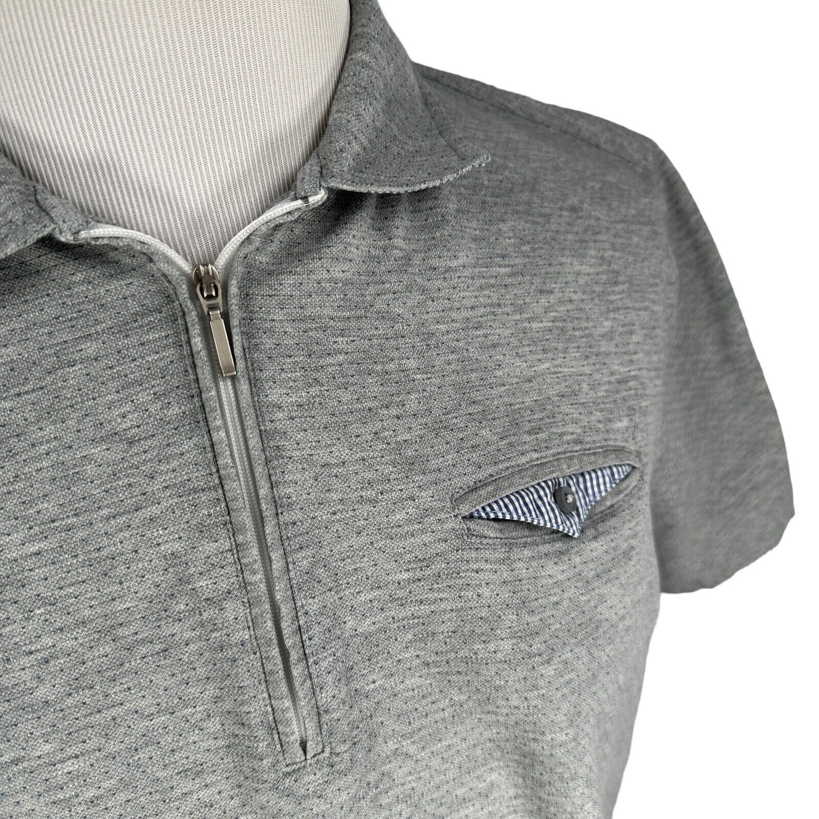 Raffi Raffi Polo Shirt Men's XL Gray Cotton Short Sleeve Pullover Size US XL / EU 56 / 4 - 2 Thumbnail