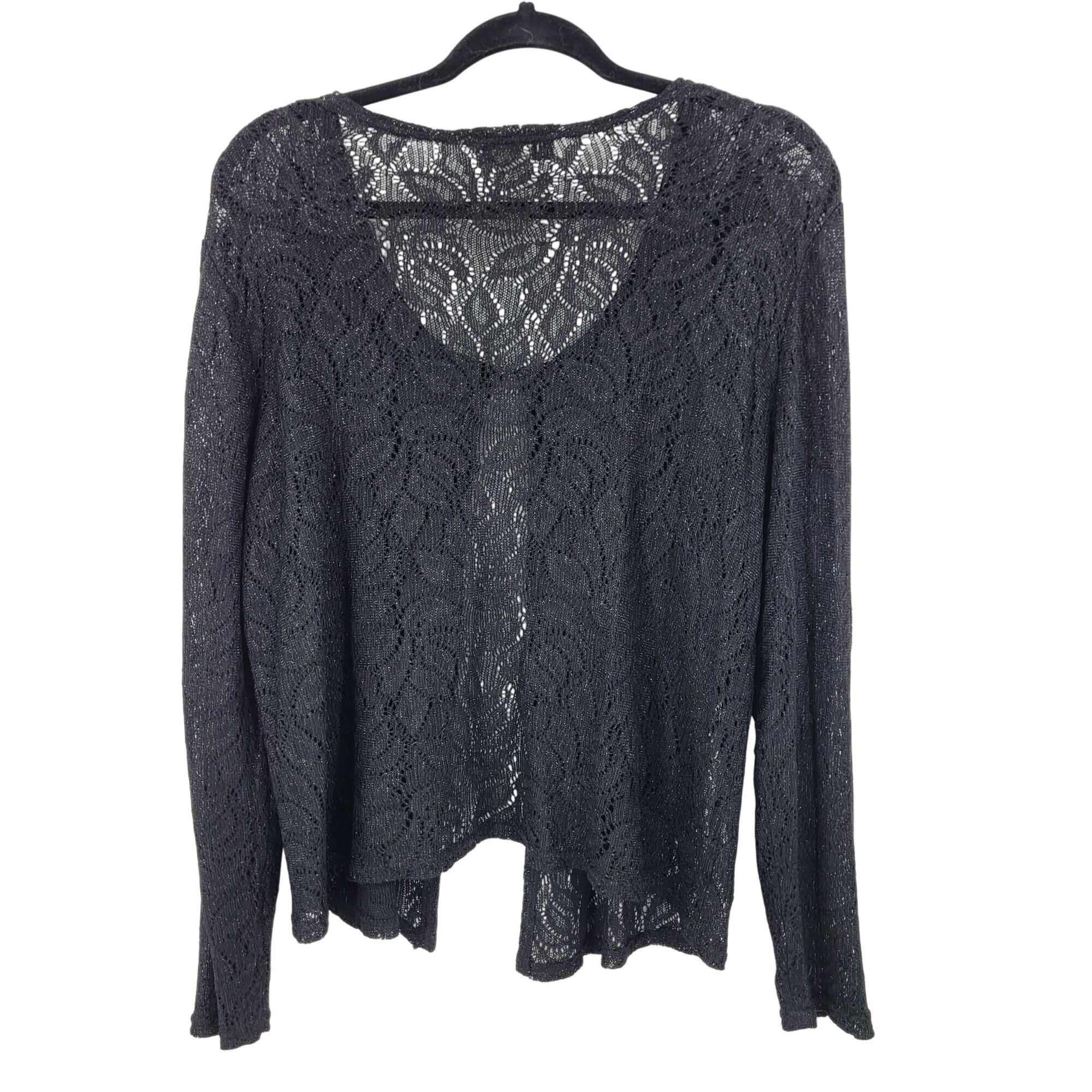 Vintage Vtg Black Lace Cardigan Sweater Button Front Sz 16 Formal Me Size XXL / US 16-18 / IT 52-54 - 2 Thumbnail