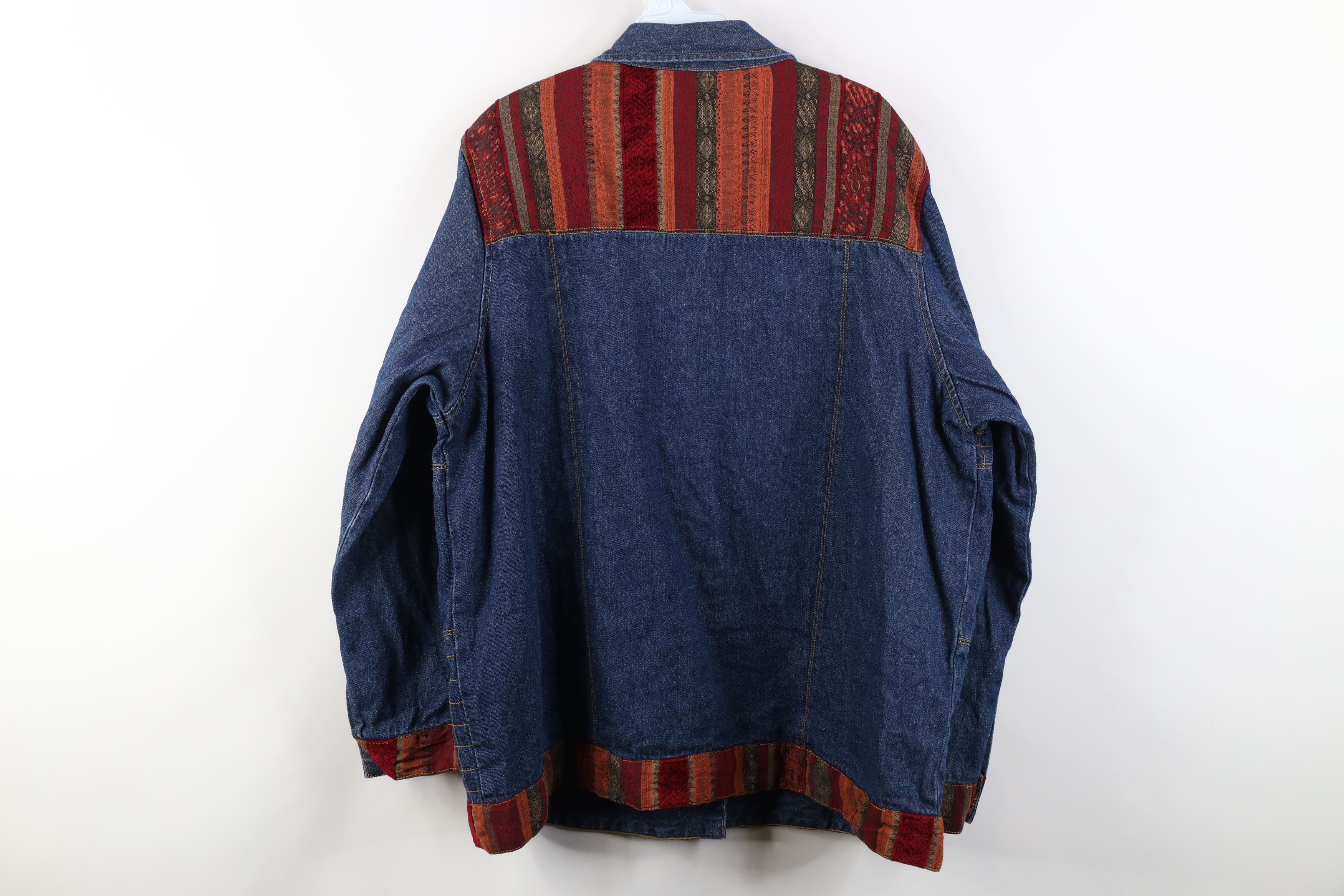 Vintage Vintage 90s Y2K Streetwear Patchwork Denim Shirt Jacket Size L / US 10 / IT 46 - 14 Thumbnail