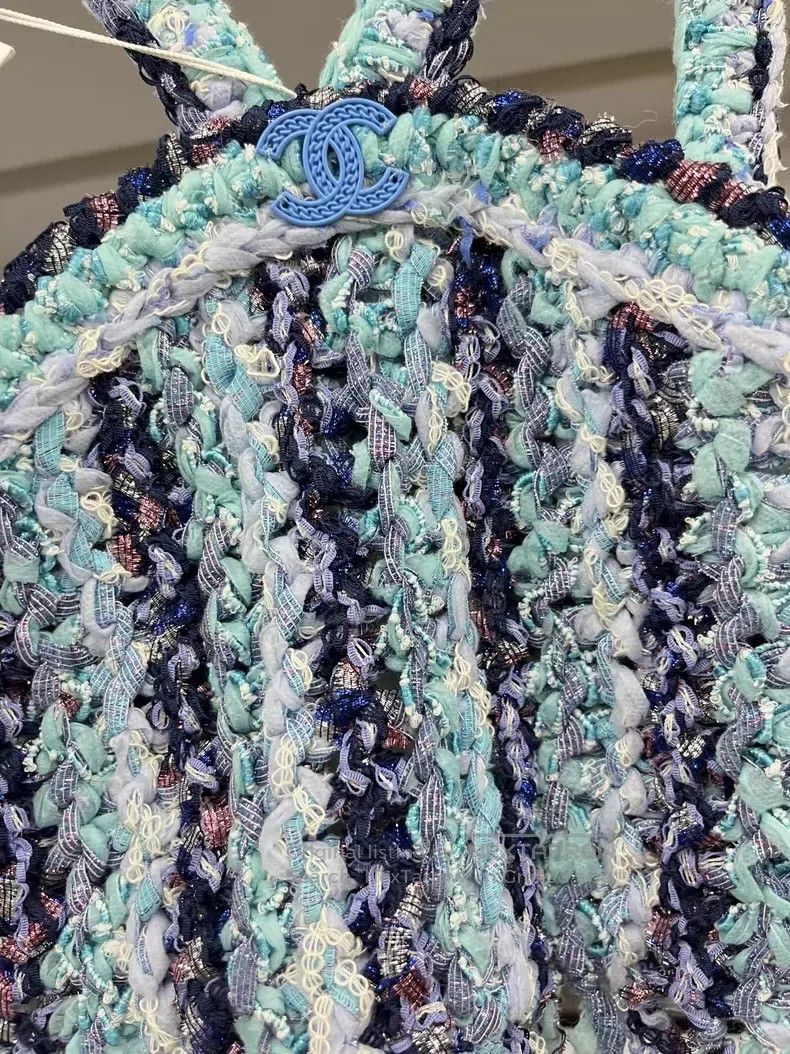 Chanel Chanel Blue sequined tweed tassel suspenders Size XS / US 0-2 / IT 36-38 - 2 Thumbnail