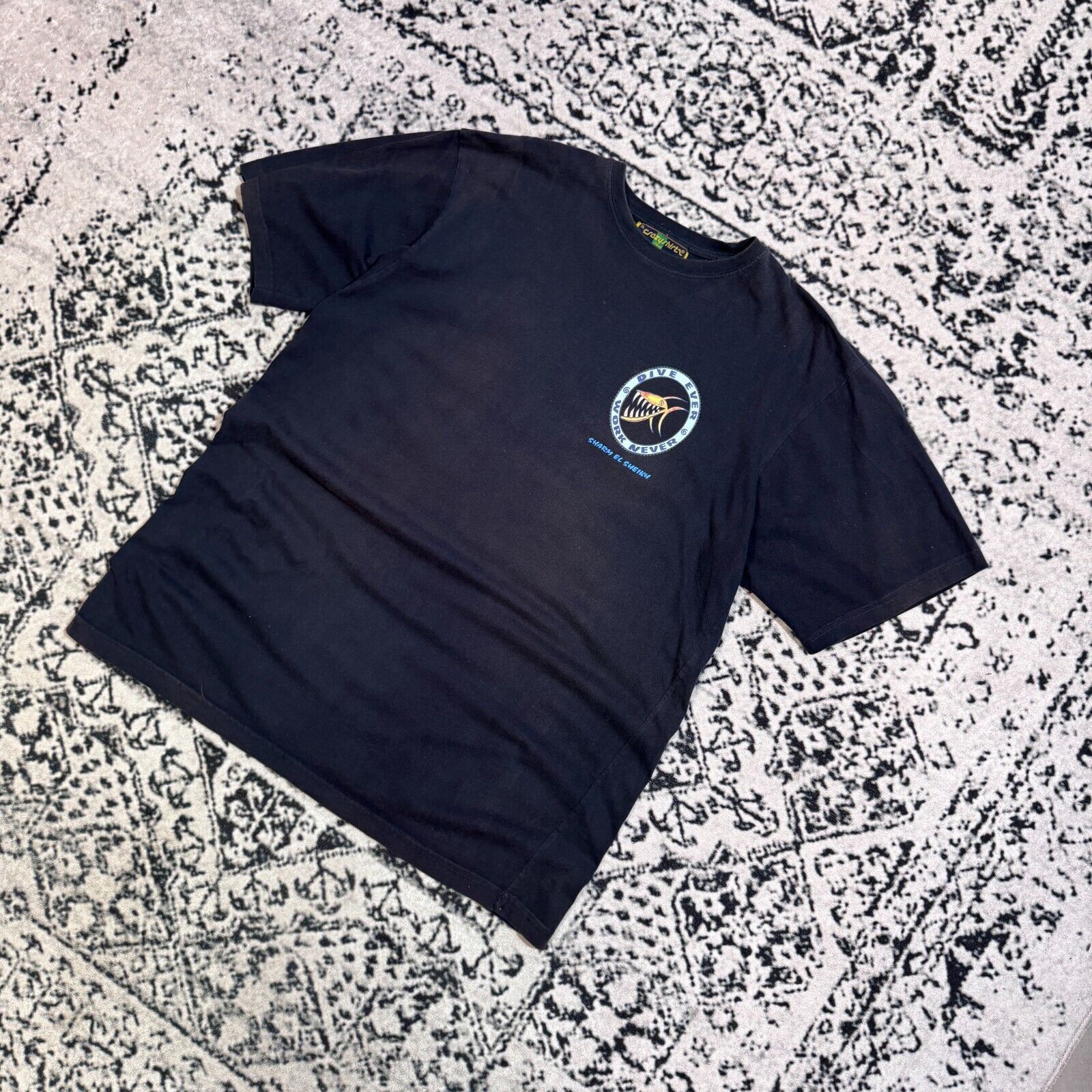 Vintage Vintage Unisex Navy Cotton T-Shirt Size L Dive Ever Surfing Size US L / EU 52-54 / 3 - 2 Thumbnail