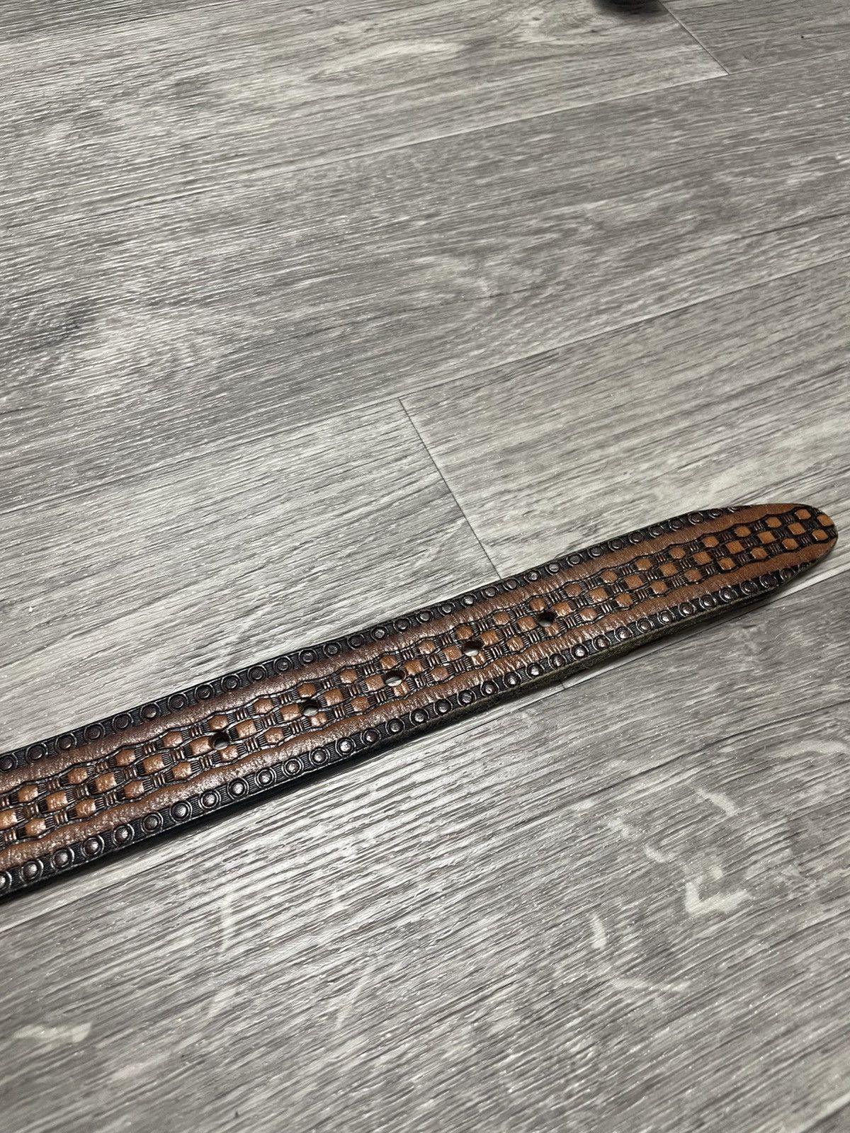 Genuine Leather Vintage Western Style Taurus Real Leather Brown Belt Size ONE SIZE - 18 Thumbnail