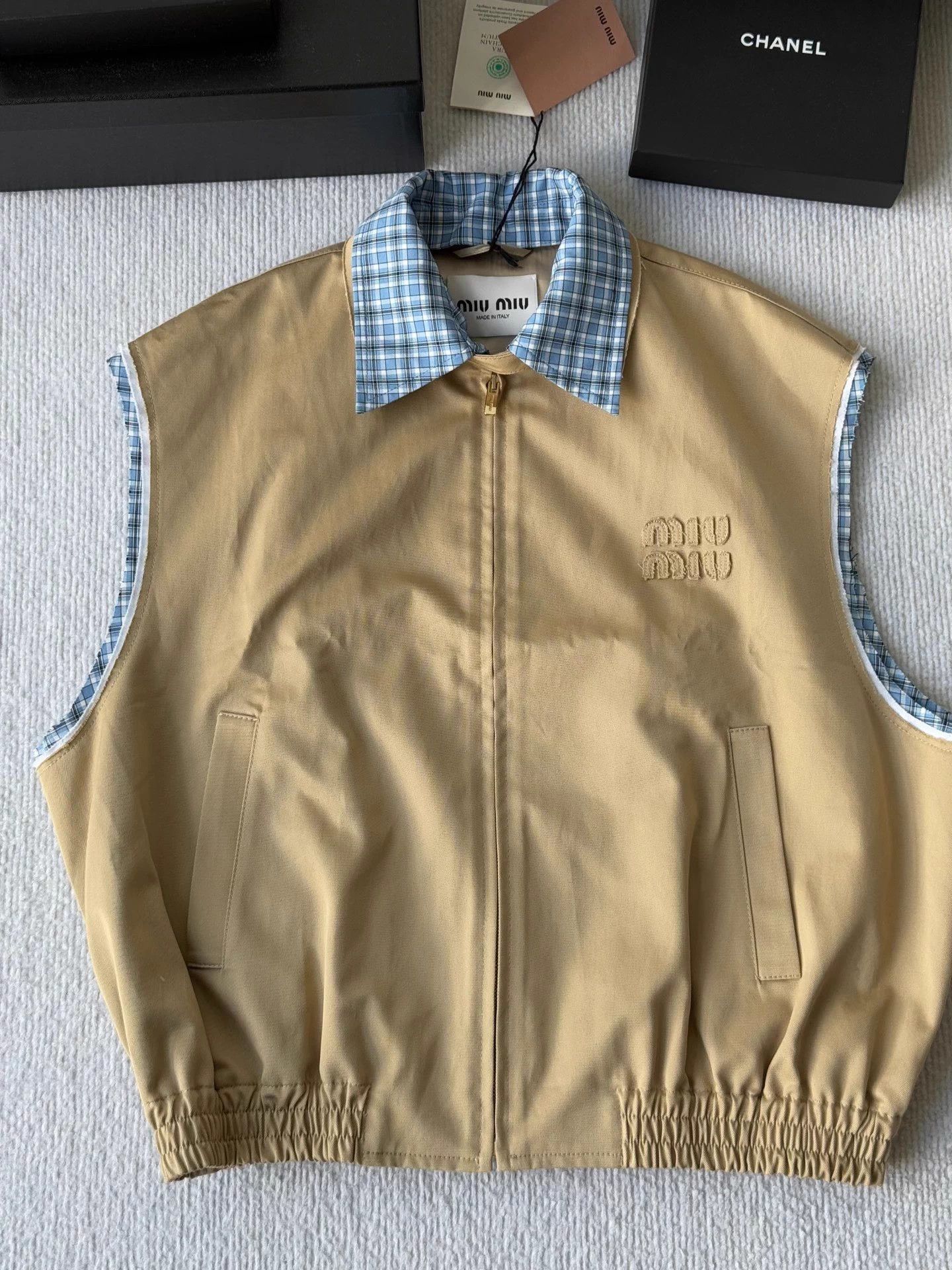 Miu Miu MIU MIU 25ss layered khaki check vest Size XS / US 0-2 / IT 36-38 - 2 Thumbnail