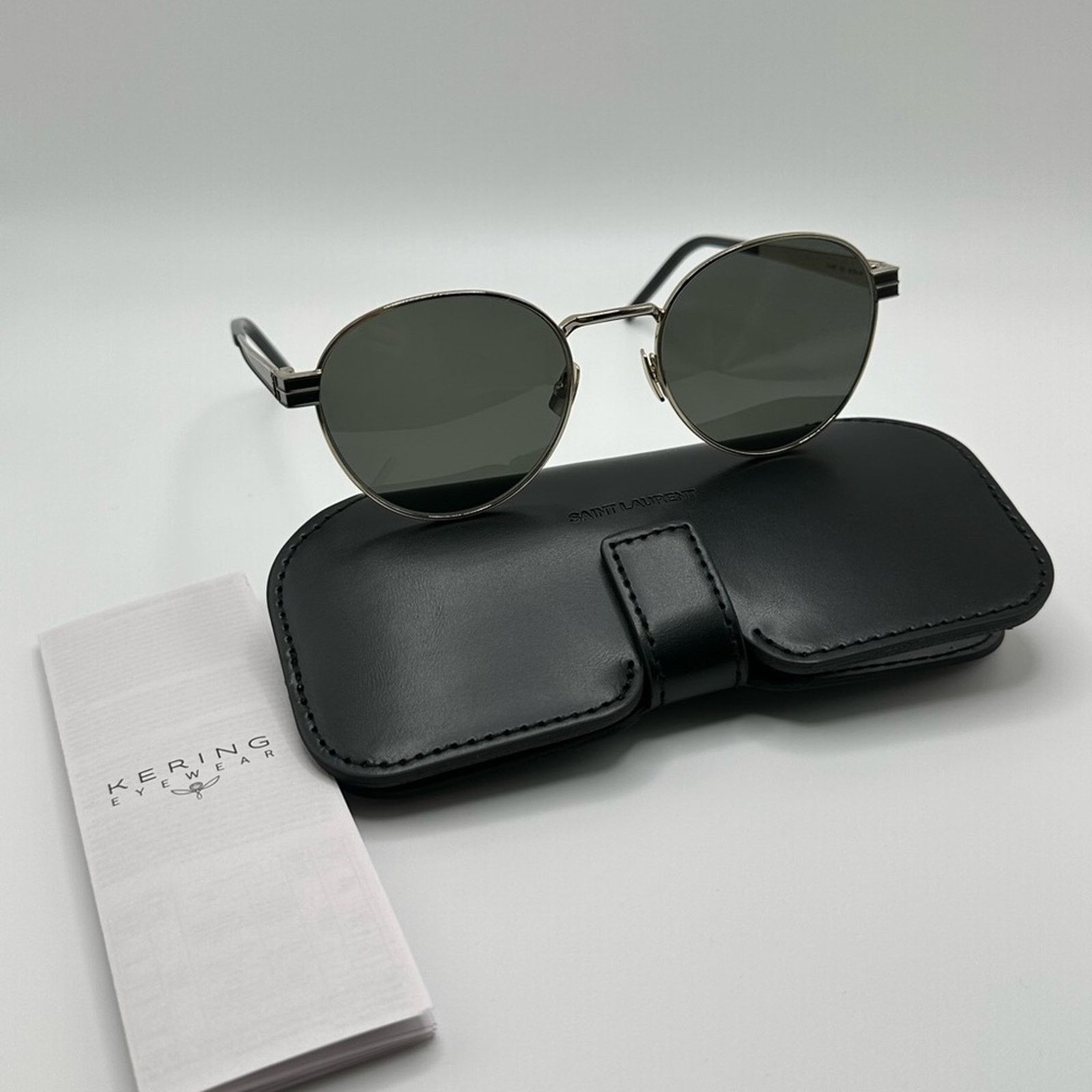 Saint Laurent Paris NEW YSL Saint Laurent Sunglasses SL M62 003 Gold Grey Unisex Size ONE SIZE - 11 Thumbnail