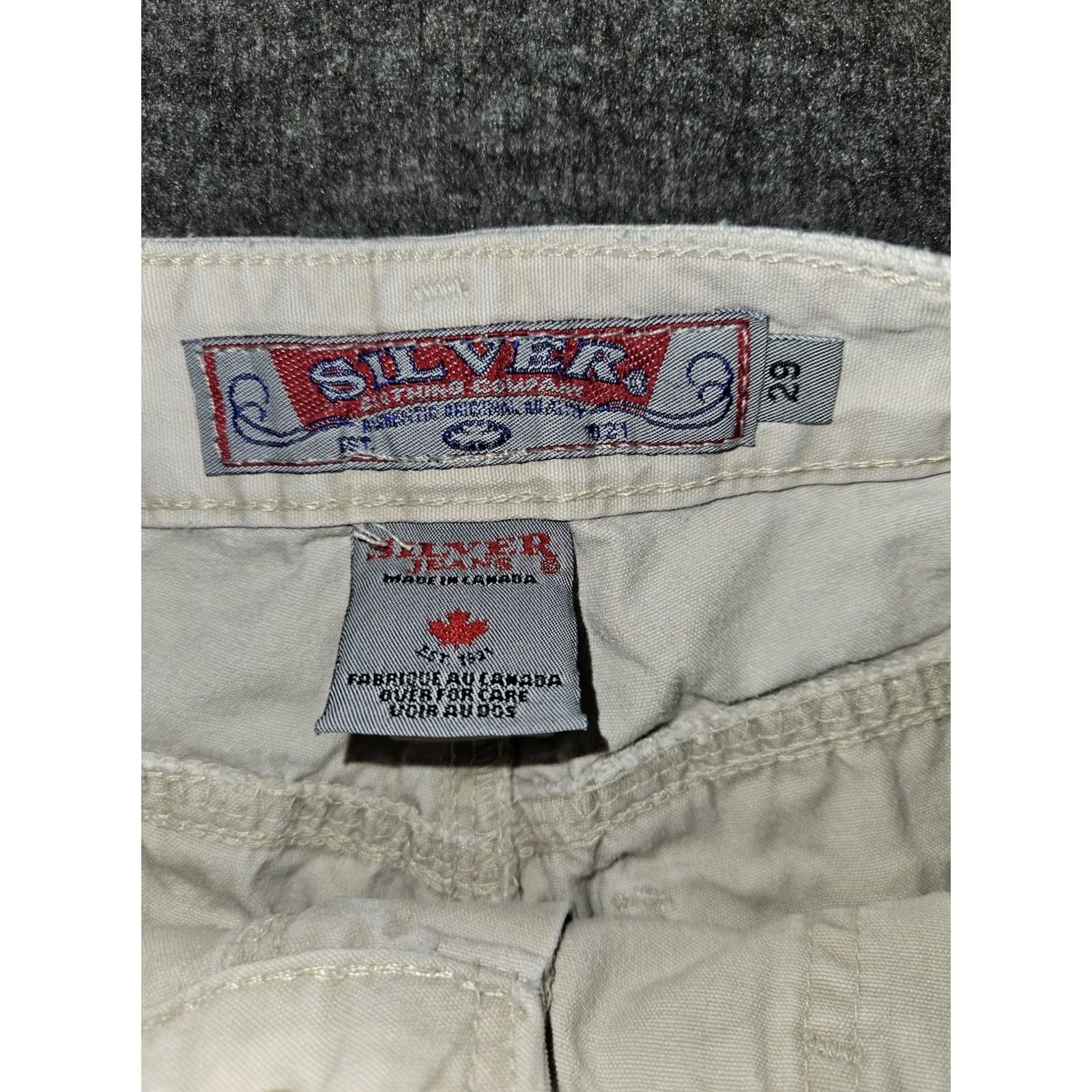 Silver Jeans Co. VINTAGE Silver Flare Jeans Women's 29 Mid Rise Distressed Pockets Logo Button 31.5in Inseam Mens? Size 29" - 2 Thumbnail
