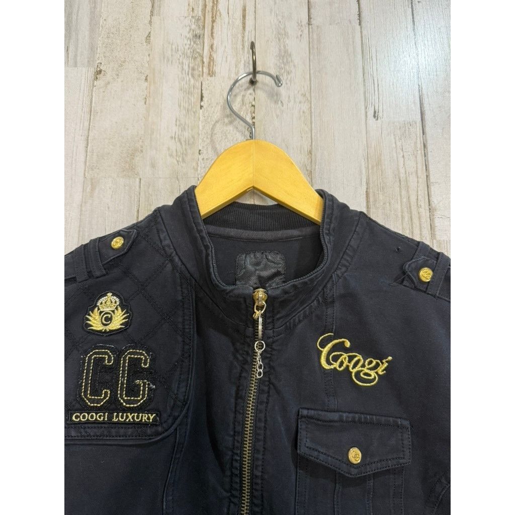 Coogi Coogi Women's Black Bomber Jacket Gold Embroidery Size Small Size S / US 4 / IT 40 - 4 Thumbnail