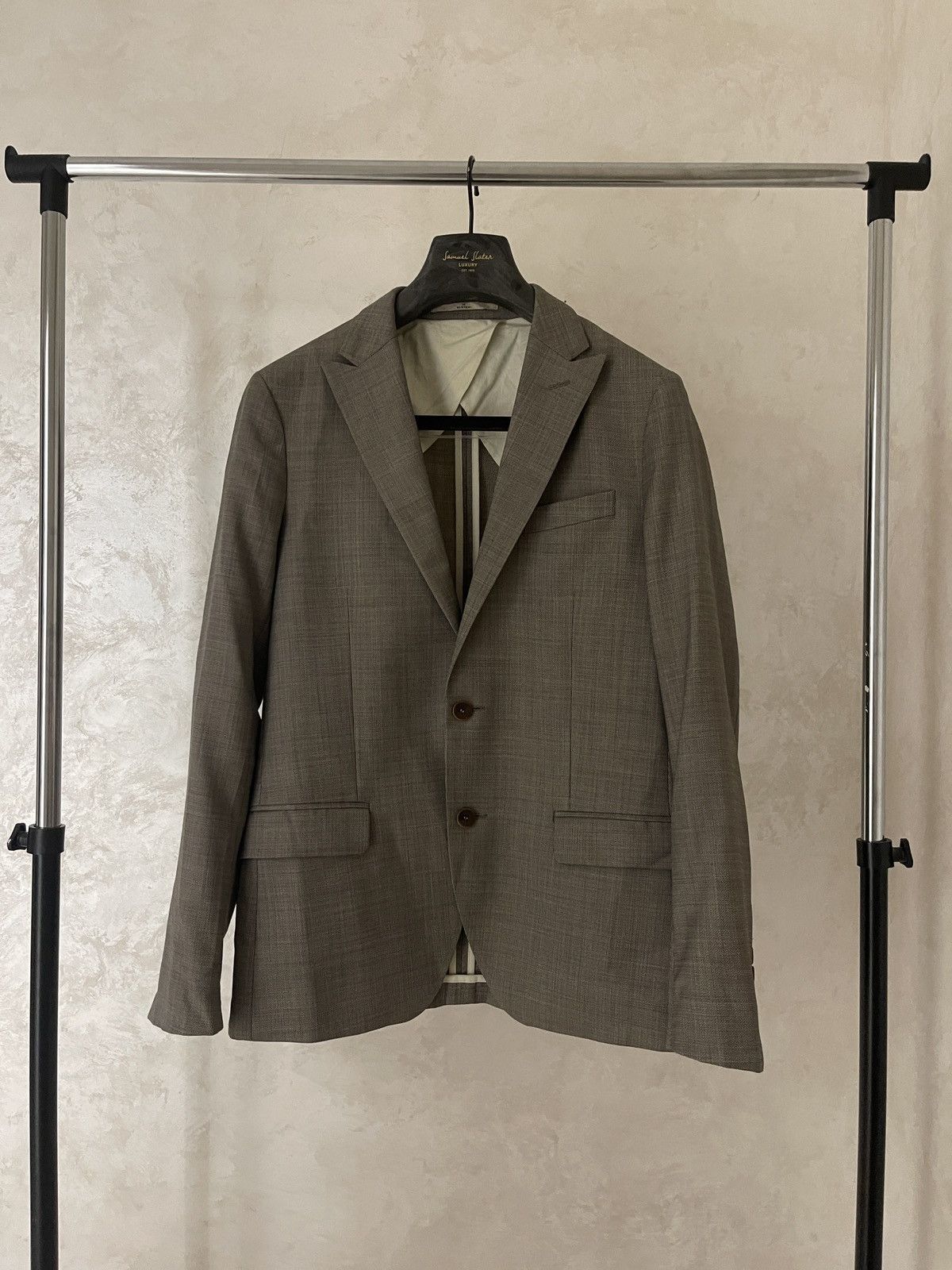 Designer Designer light blazer sport coat Bertoni wool classic jacket Size 38R - 1 Thumbnail