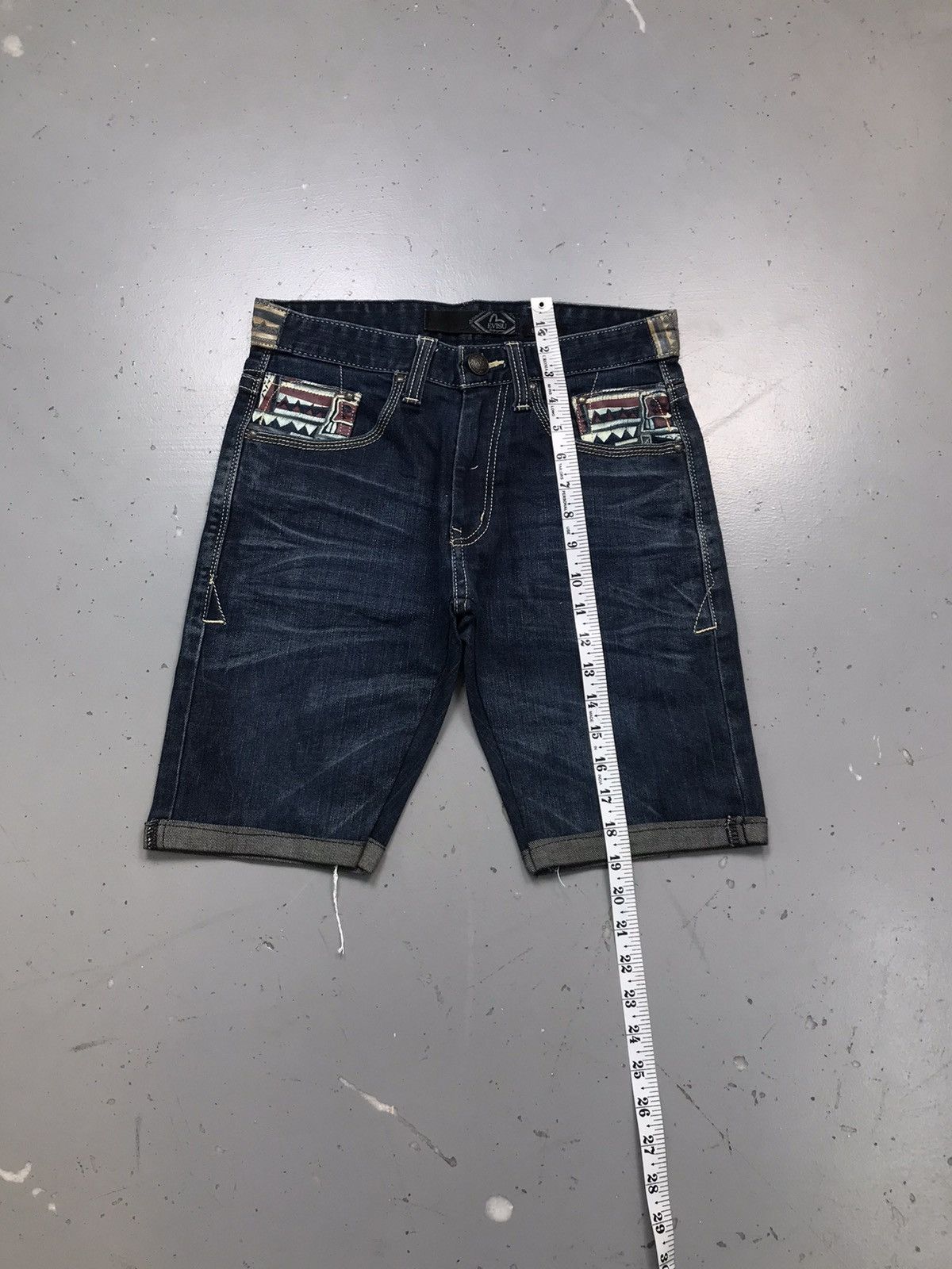 Japanese Brand Vintage Evisu inspired crazy patterns printed seagull short Size 29" - 4 Thumbnail