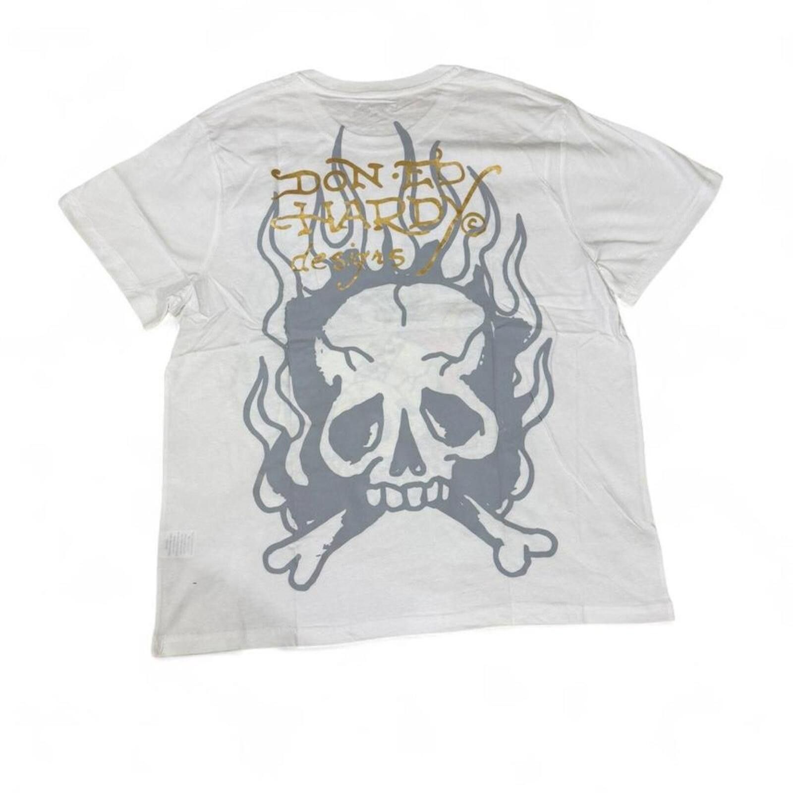 Ed Hardy Ed Hardy white cotton t-shirt with skull and snake design. Size US XL / EU 56 / 4 - 3 Thumbnail