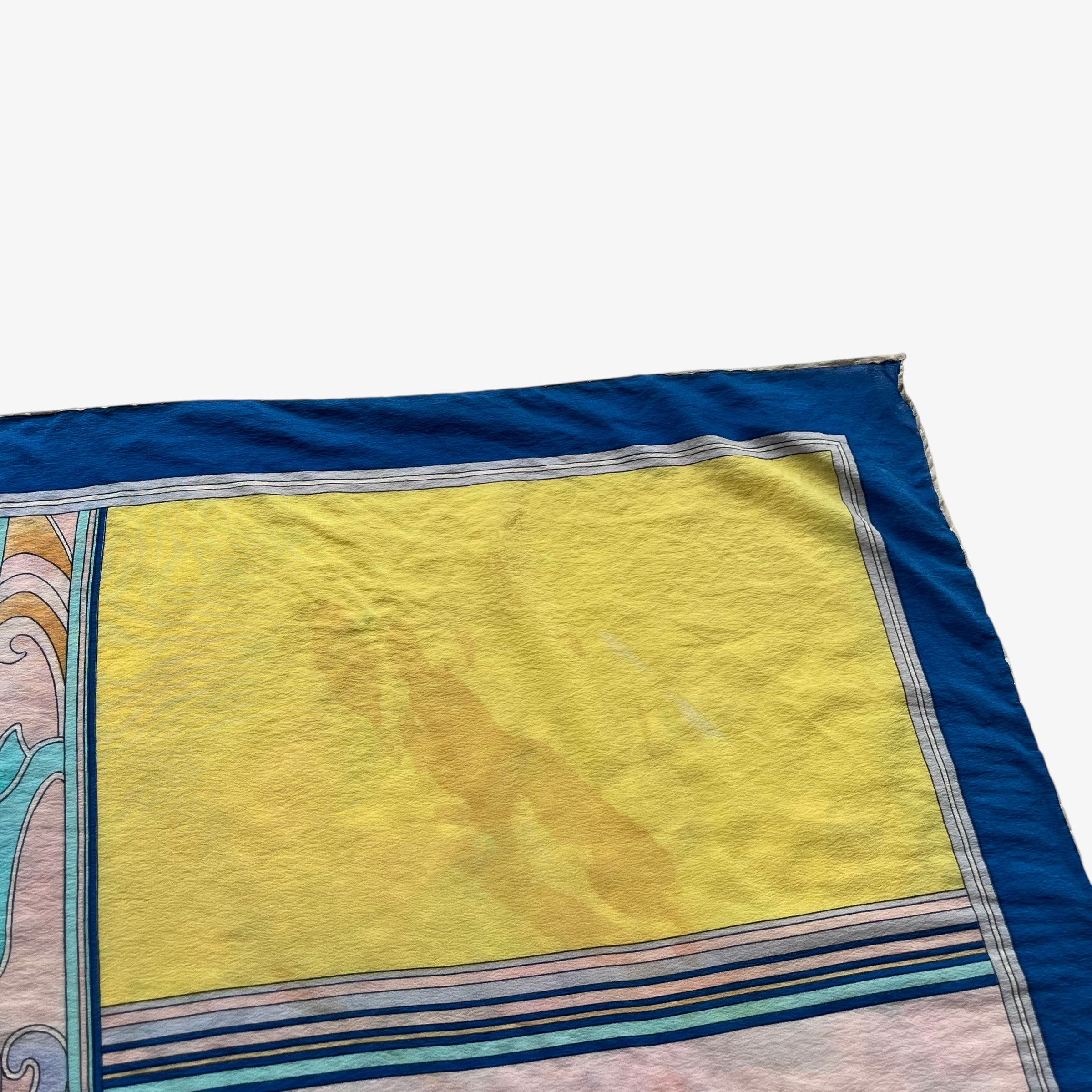 Leonard Paris Vintage 80s Leonard Abstract Floral Print Blue Silk Scarf Size ONE SIZE - 8 Thumbnail
