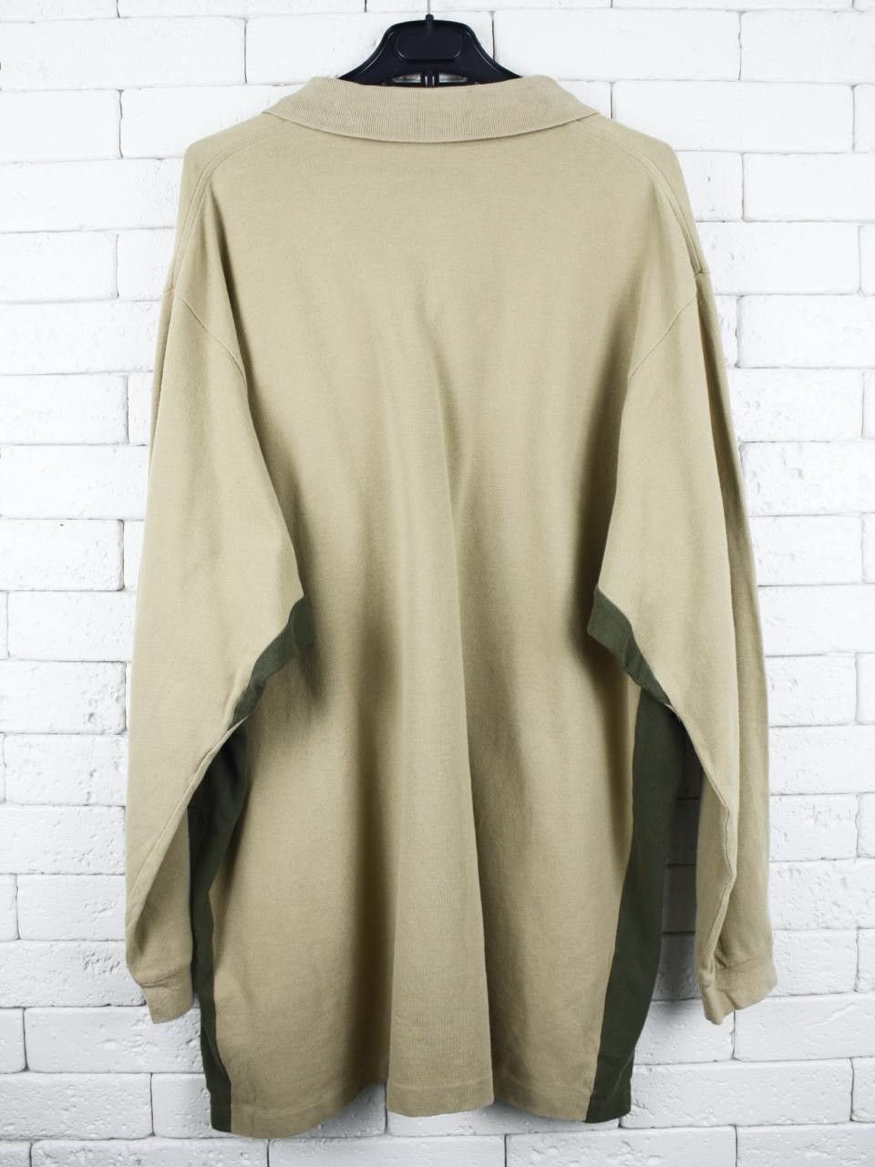 Burberry Burberrys Khaki Patchwork Polo Shirt Cus Long Sleeve Vintage Size US XL / EU 56 / 4 - 2 Thumbnail