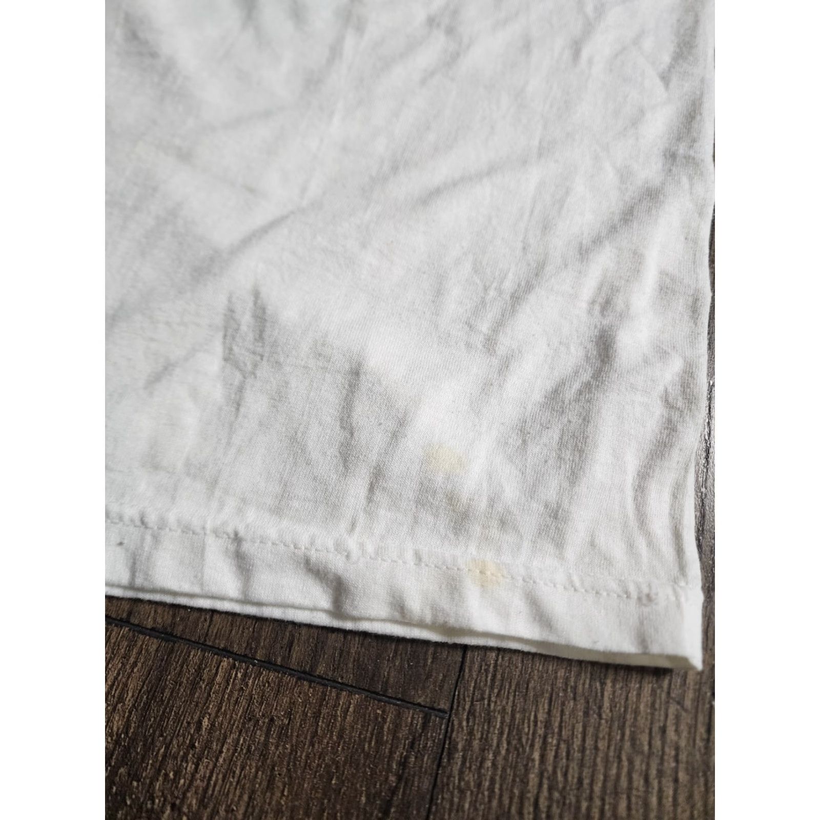 Fruit Of The Loom VINTAGE Fruit of the Loom T-Shirt Mens L 90s Beige Crew Neck Short Sleeve I Was There Disaster Relief American Red Cross Thrashed Size US L / EU 52-54 / 3 - 4 Thumbnail