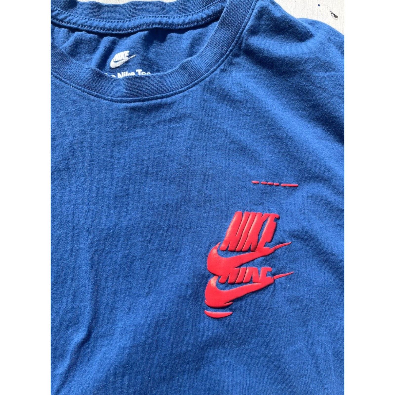 Nike Nike T-Shirt Men’s Blue All-Over Spell XL Swish Logo Streetwear City Sports Size US XL / EU 56 / 4 - 2 Thumbnail