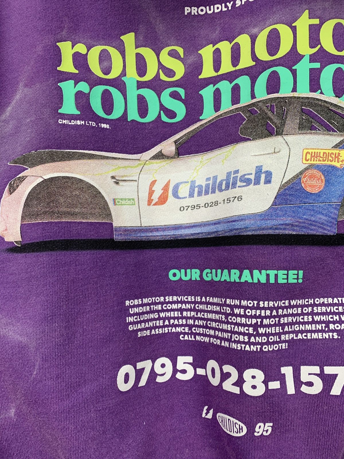 Vintage Childish RC Purple Robs Motors Oversized Hoodie Size US XS / EU 42 / 0 - 13 Thumbnail