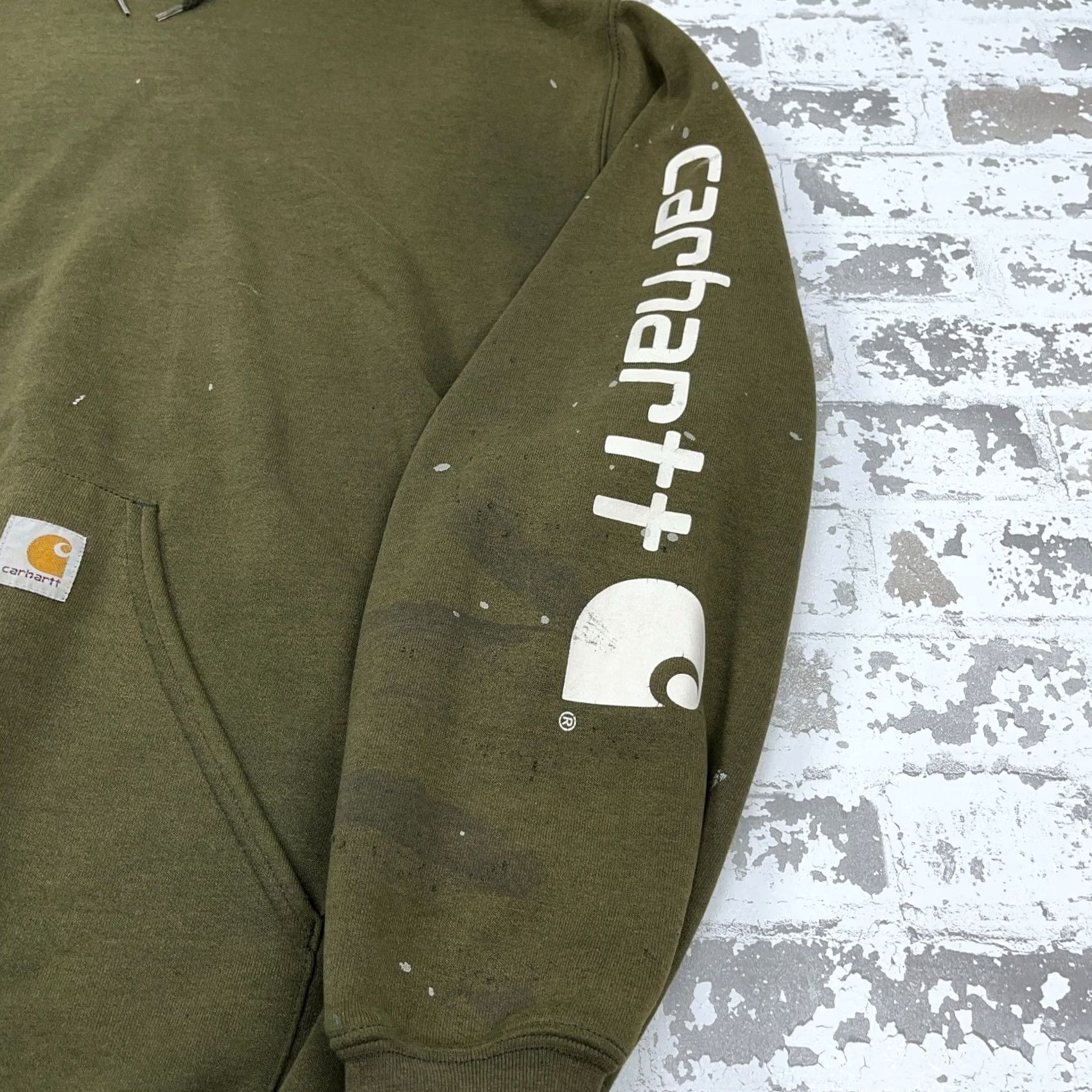 Carhartt Vintage Carhartt Hoodie Men XL Green Sweatshirt Sun Faded Thrashed Worn Y2K Size US XL / EU 56 / 4 - 4 Thumbnail