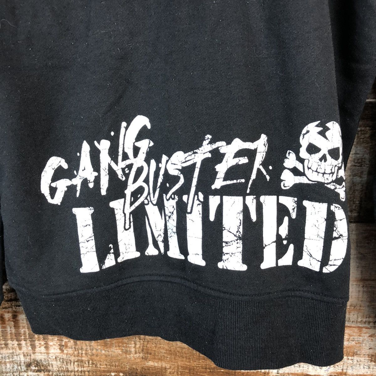 Japanese Brand Gang Busters skull punk Black sweater Hoodie #A2458 Size US XS / EU 42 / 0 - 19 Thumbnail