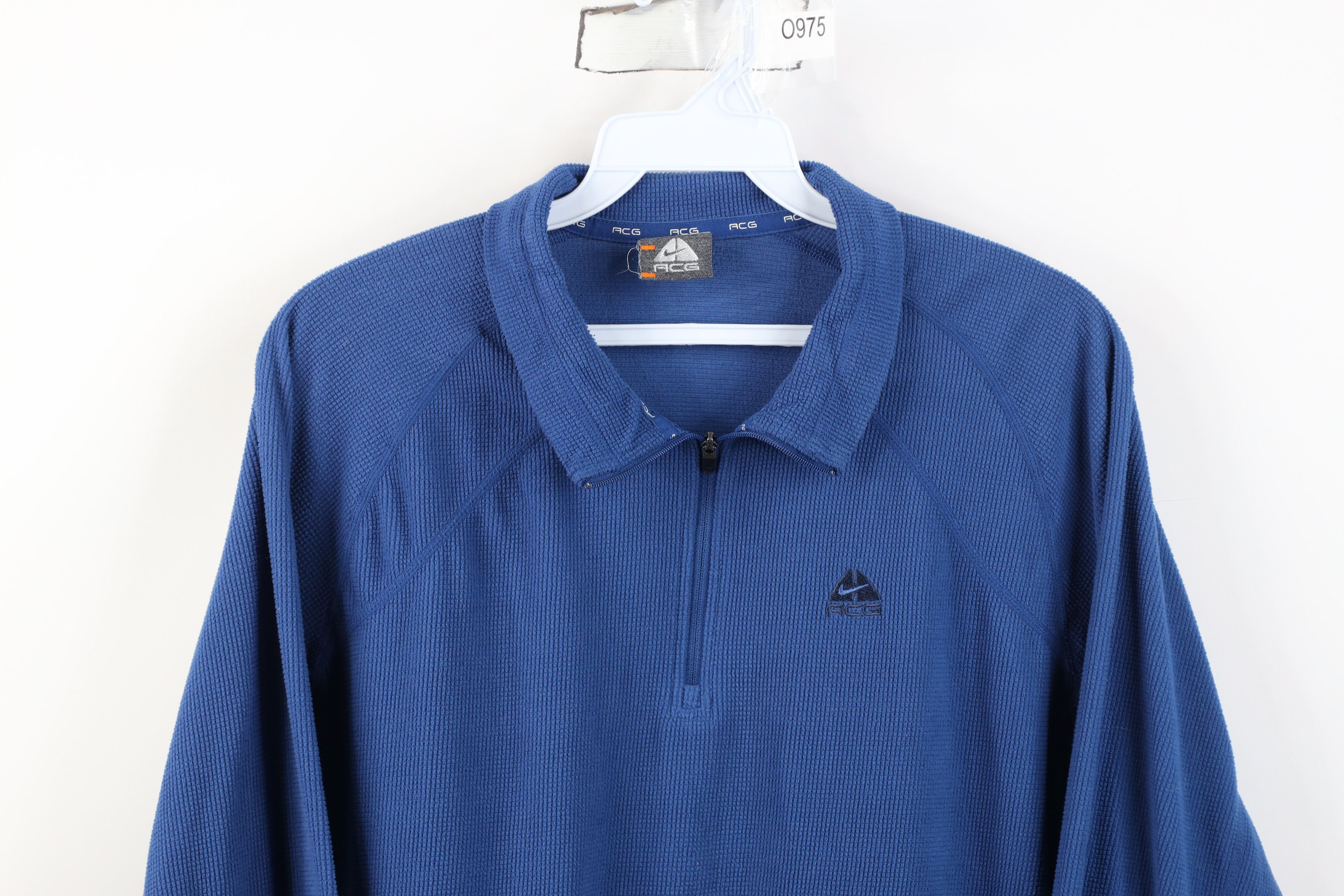 Nike Vintage Nike ACG Mini Swoosh Thermal Fleece Sweater Blue Size US M / EU 48-50 / 2 - 2 Thumbnail