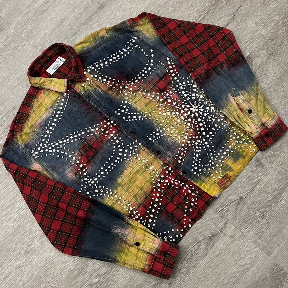 Vale Vale Forever Tie Dye Rhinestone Flannel Size US XL / EU 56 / 4 - 1 Thumbnail
