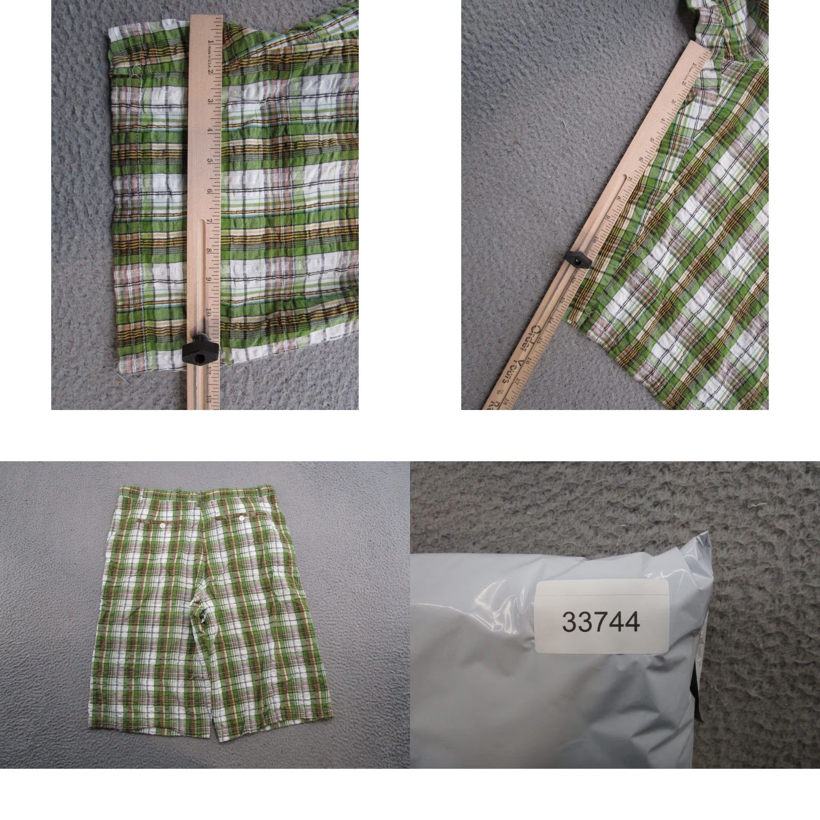Ettinger VINTAGE GB Cargo Shorts Men 36 Green Plaid Y2K Design Baggy Skater Size US 36 / EU 52 - 8 Thumbnail