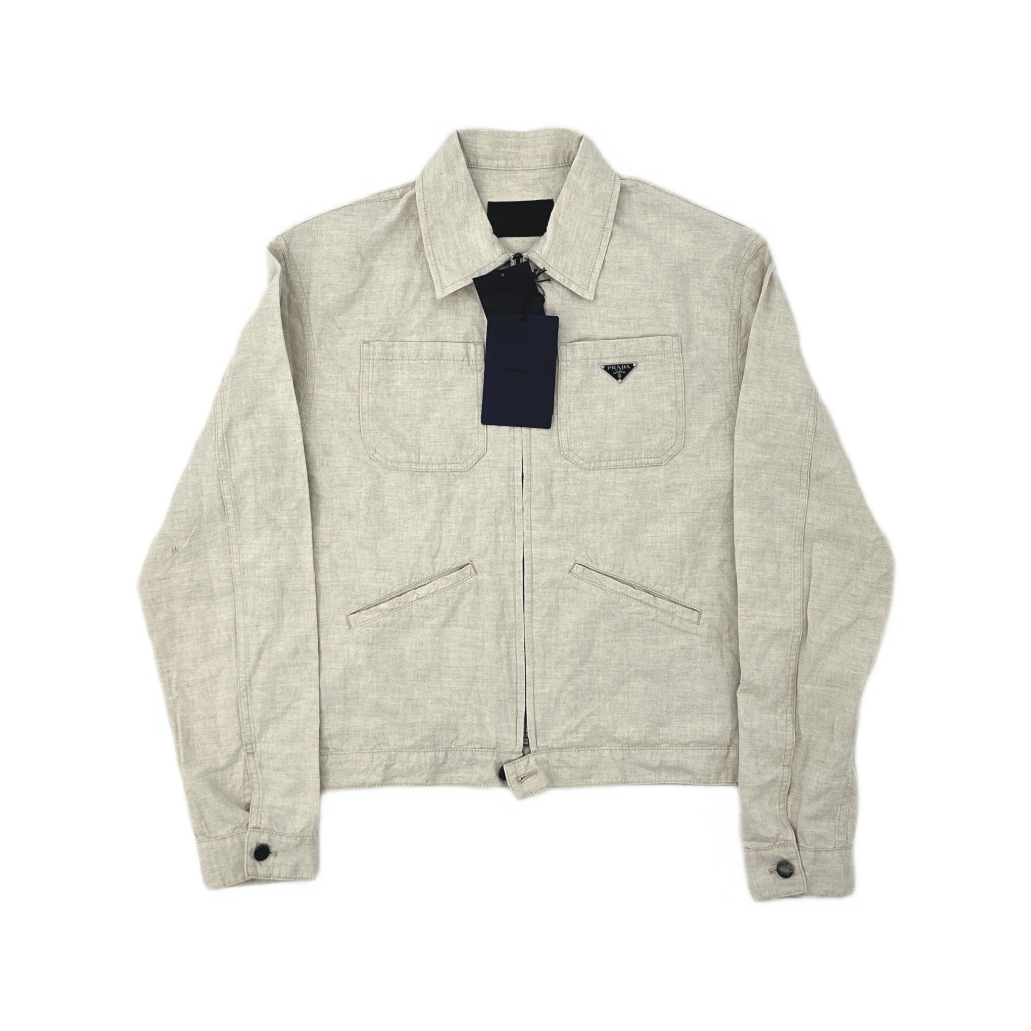 Prada Prada Cotton Linen Zip Jacket Size M Size US M / EU 48-50 / 2 - 1 Thumbnail
